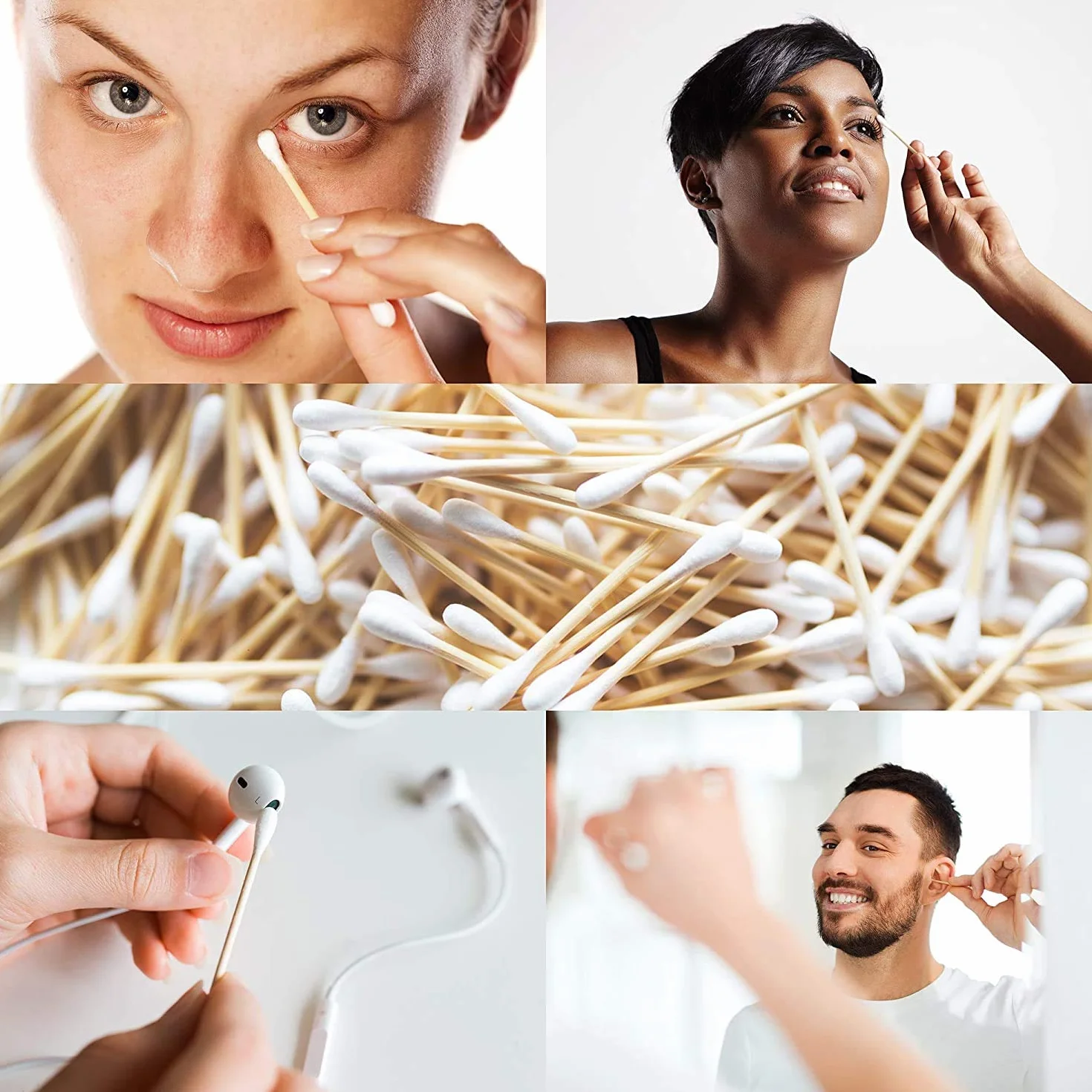 Bastoncini in bambù biologico - 900 unità con contenitore in bambù, ecologico, 100% biodegradabile, senza plastica nella confezione