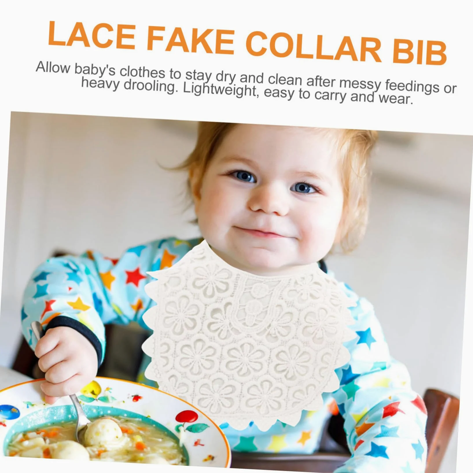VICASKY 6pezzi Bavaglini Pizzo Per Bavaglini Di Cotone Per Saliva Design Facili Da Lavare e Trasportare Accessori Utile Per