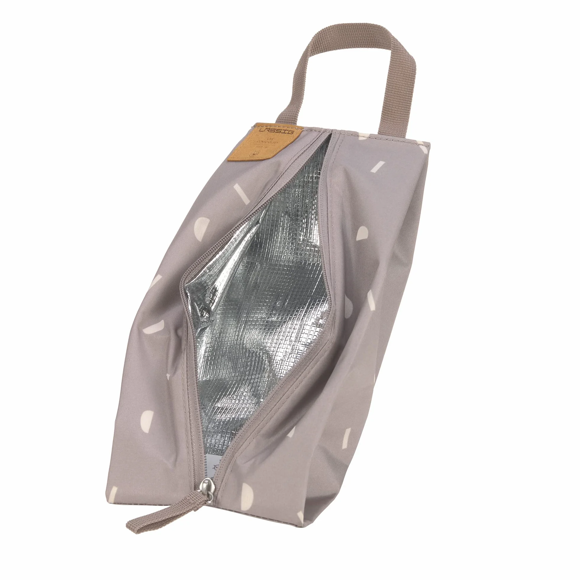 LÄSSIG Borsa isolata per bambini borsa per bottiglie piccola borsa termica con spazio di archiviazione isolato/Insulated Pouch Blocks Taupe