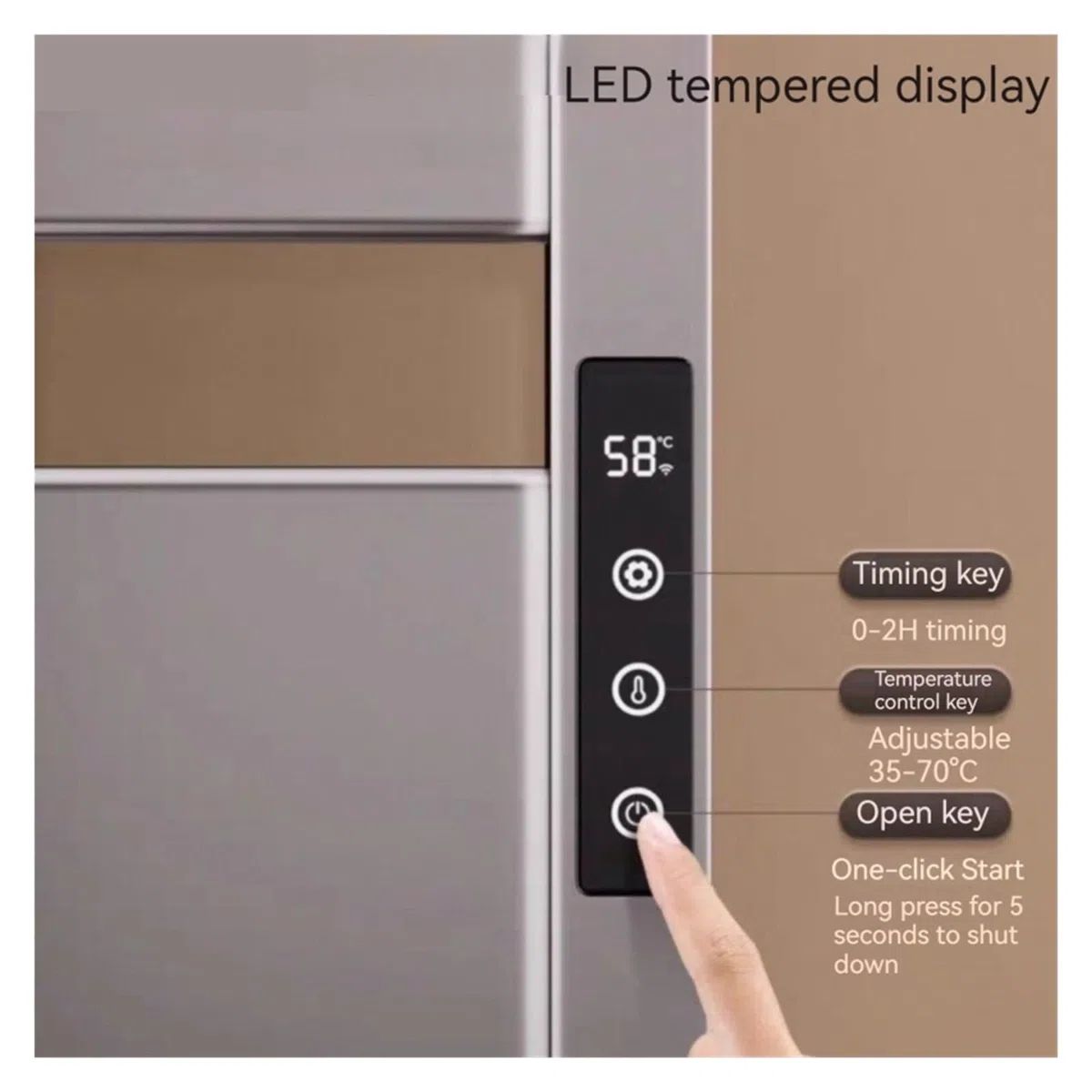 Portasciugamani Elettrico A Temperatura Controllata for La Casa, Riscaldamento, Stendibiancheria, Hotel, Portasciugamani Non Perforato, Accessori for Il Bagno Sicuro Efficace(Left,Gray-Shelf)