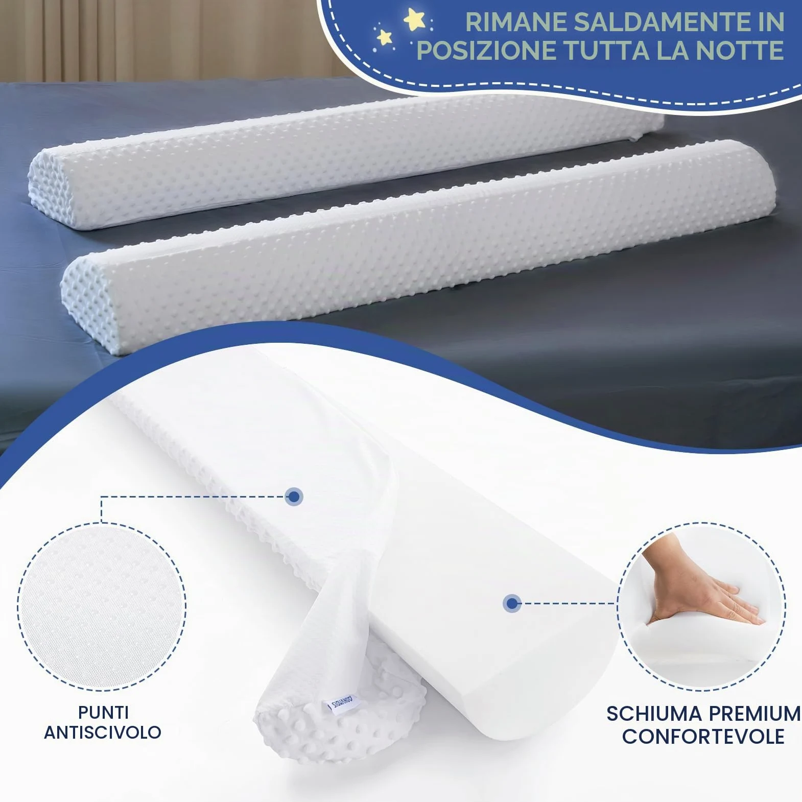 Barriera di sicurezza anticaduta per letto da bambino, Guardia Paracolpi in Schiuma, Portatile Sponda Letto Bambini Copertura Rimovibile Morbida Impermeabile e Lavabile