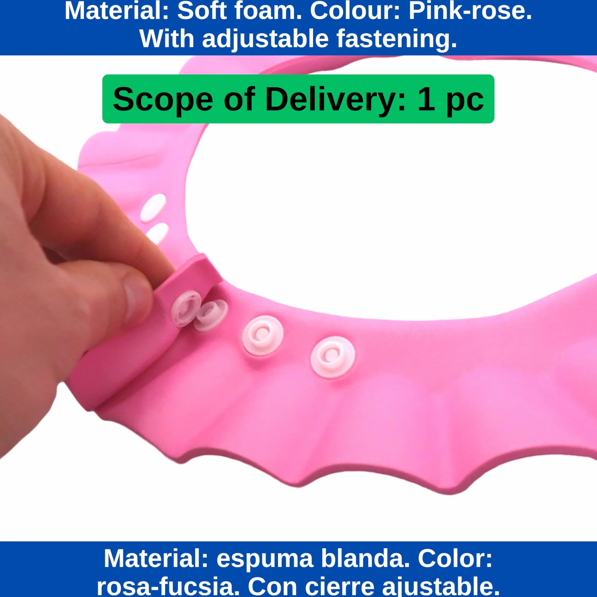 Cappellino da Doccia con Visiera per Bambini, Proteggi Occhi contro Shampoo e Schiuma, Protezione per la Doccia, Berretto da Doccia per Bimbi, in Materiale Morbido, Adatto a Bambini 0–9 Anni, Rosa