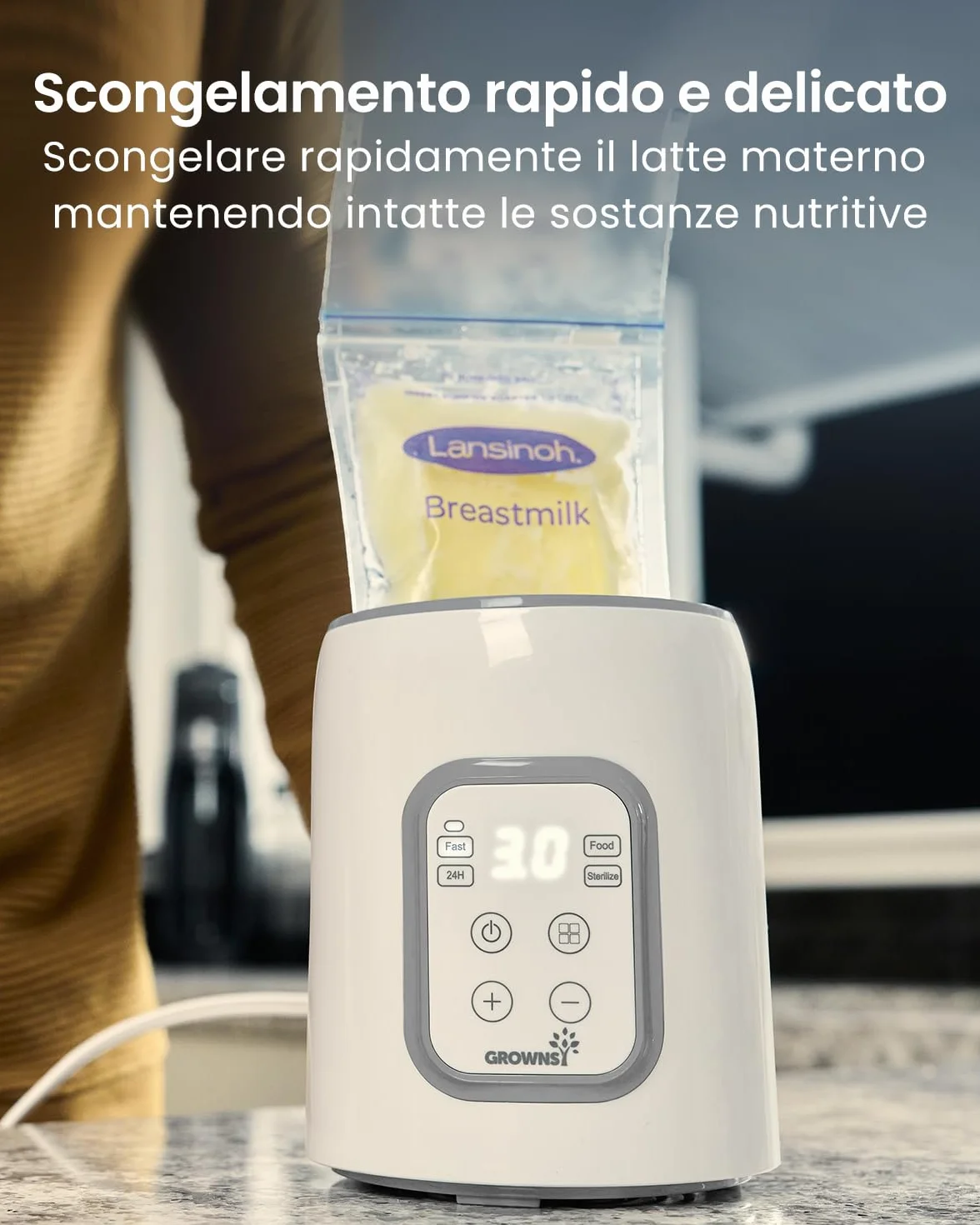 Scaldabiberon, Sterilizzatore Biberon 8 in 1 lcd Controllo Accurato Della Temperatura Per Latte Materno,Riscaldatore Di Alimenti Per Bambini Veloce e Scongelamento Scalda Senza Bpa Con Display