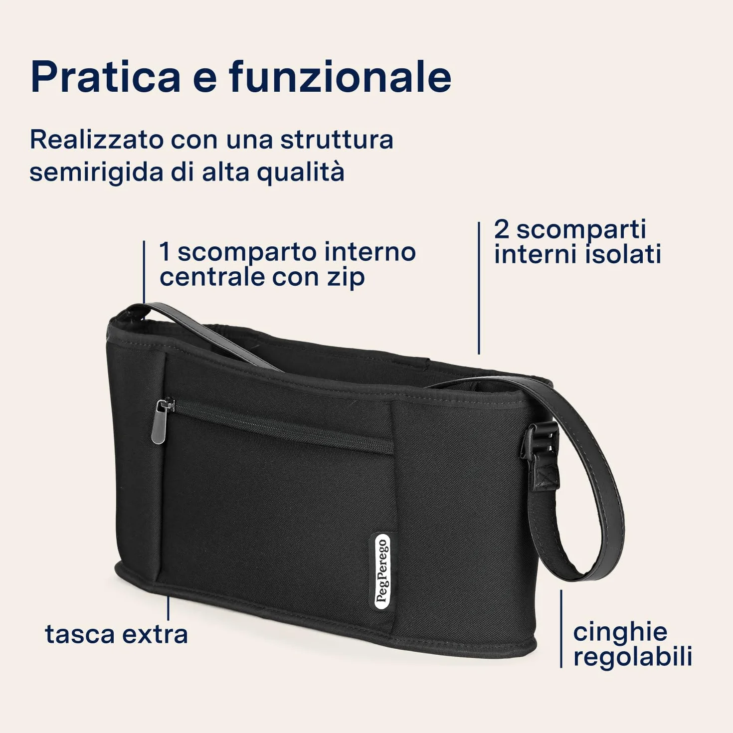 PEG Organizer - Borsa Organizzatrice con Tracolla - Compatibile con i Passeggini Peg Perego