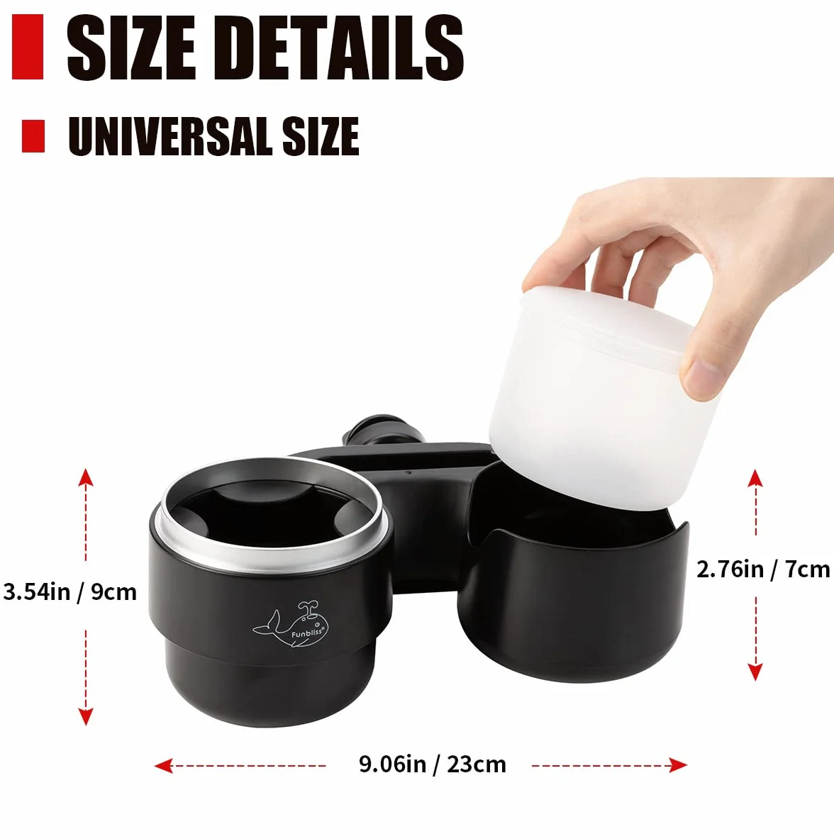 Portabicchieri per Passeggino,3 in 1 Vassoio per La Merenda Del Passeggino,Con 2 Ganci Per Passeggino e 1 Scatola Per La Raccolta di Snack Individuali，Con Supporto Per Telefono Cellulare