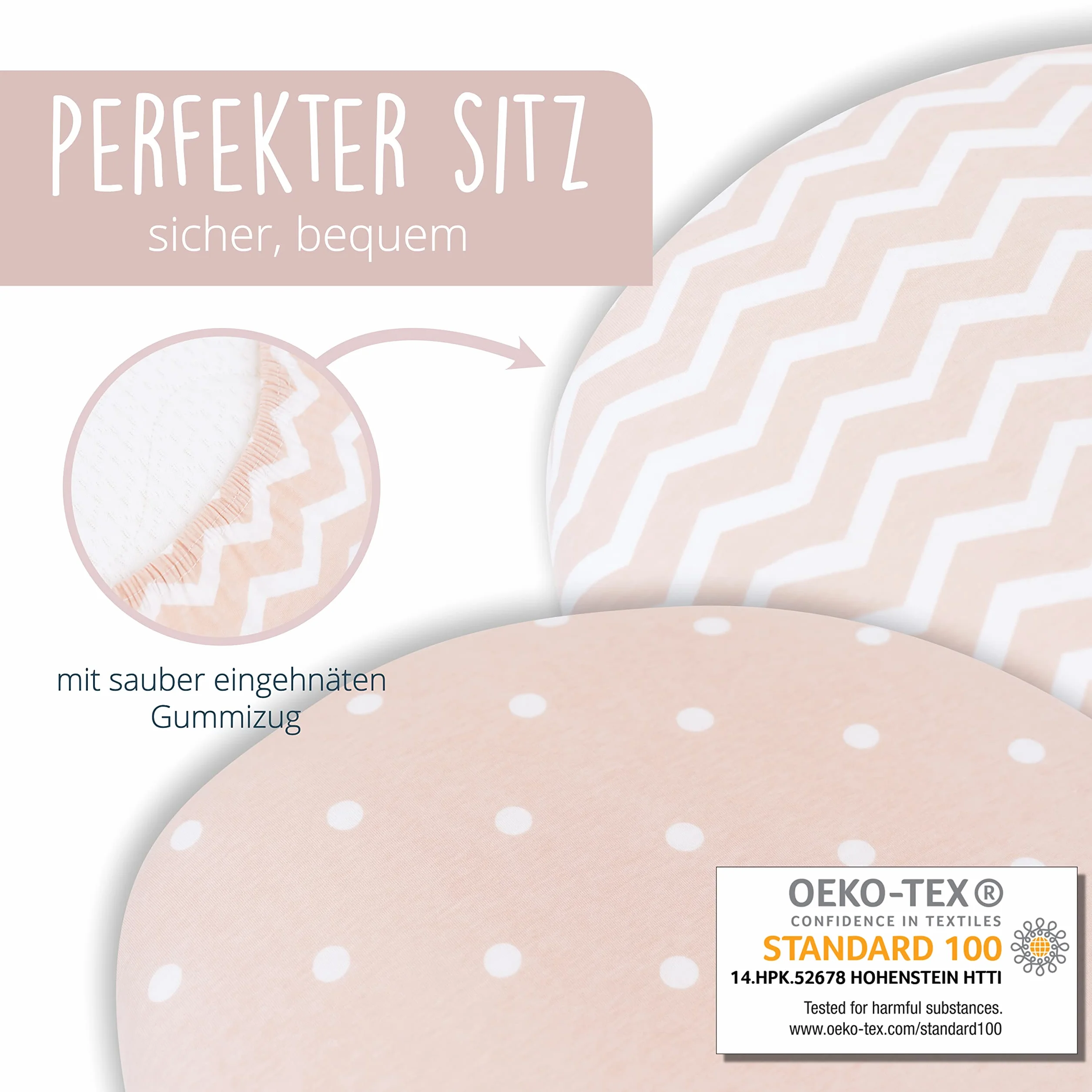 mimaDu - Set di 2 lenzuola per neonati 90x40 cm 100% cotone Oeko-Tex 80x53, 83x50, 50x83, 90x45 per letti aggiuntivi di piccole e medie dimensioni - Coprimaterasso per lettini aggiuntivi rosa antico
