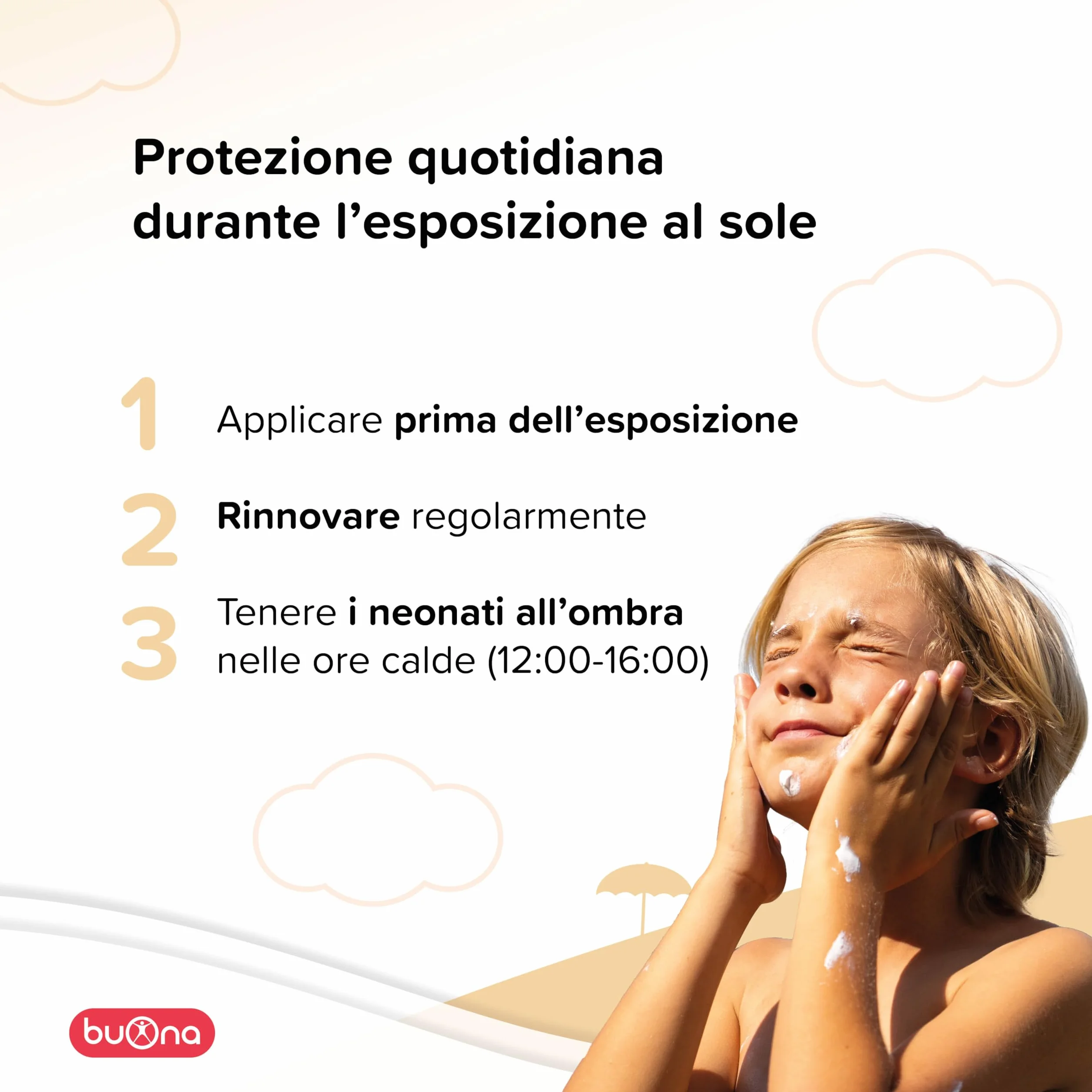 Buona d-topic Solare Crema Solare 50 Bambini 100 ml Protezione Solare Neonato per Pelle Sensibile e Delicata, Filtri 100% Minerali, Resistente All’Acqua, Senza Filtri Chimici, Effetto Invisibile