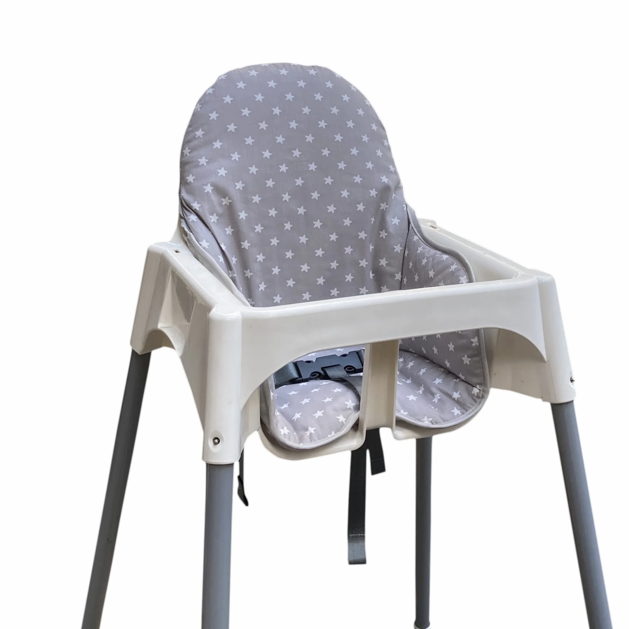 ZARPMA Coprisedili Compatibili con Seggiolone IKEA Antilop, Superficie e Imbottitura in Cotone Pieghevole, per Seggiolone per Bambini (Grigio Stella)