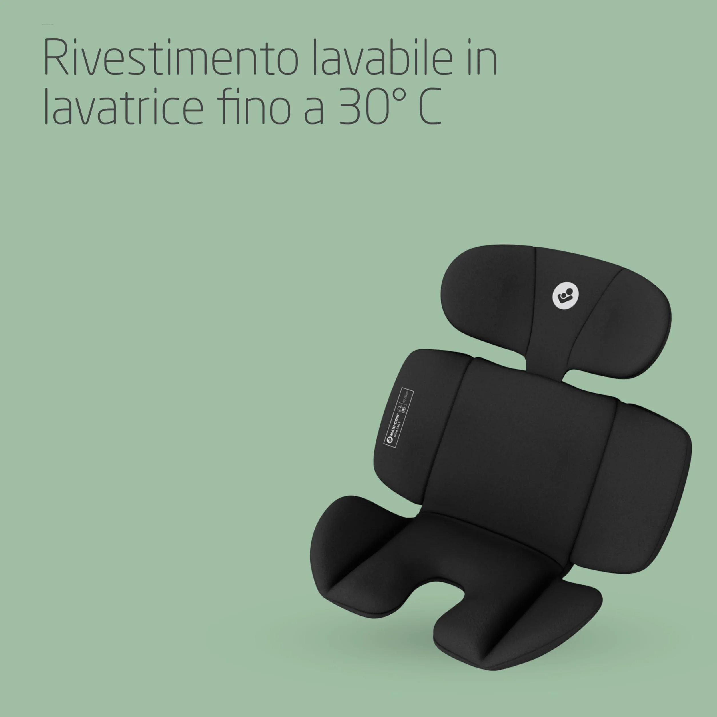 Maxi-Cosi Mica 360 S Riduttore Neonato, 0-3 mesi, 40-60 cm, Cuscino Riduttore per Neonato per Seggiolino Auto Maxi-Cosi Mica 360 S, Comoda imbottitura, Lavabile in lavatrice, Tessuti Eco Care, Black