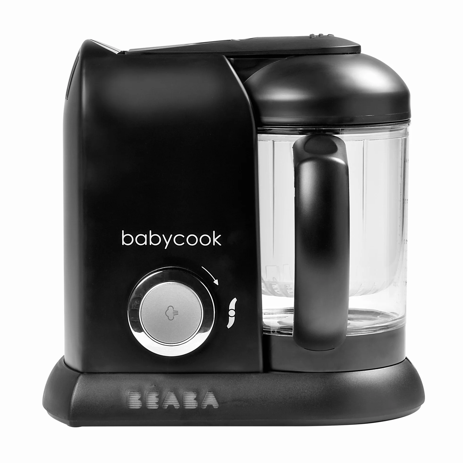 Béaba - Babycook Solo - Macchina per la pappa per bambini - 4 in 1: Processore, frullatore e fornello - Cottura a vapore morbida - Veloce - Diversificazione alimentare per il tuo bambino - Black