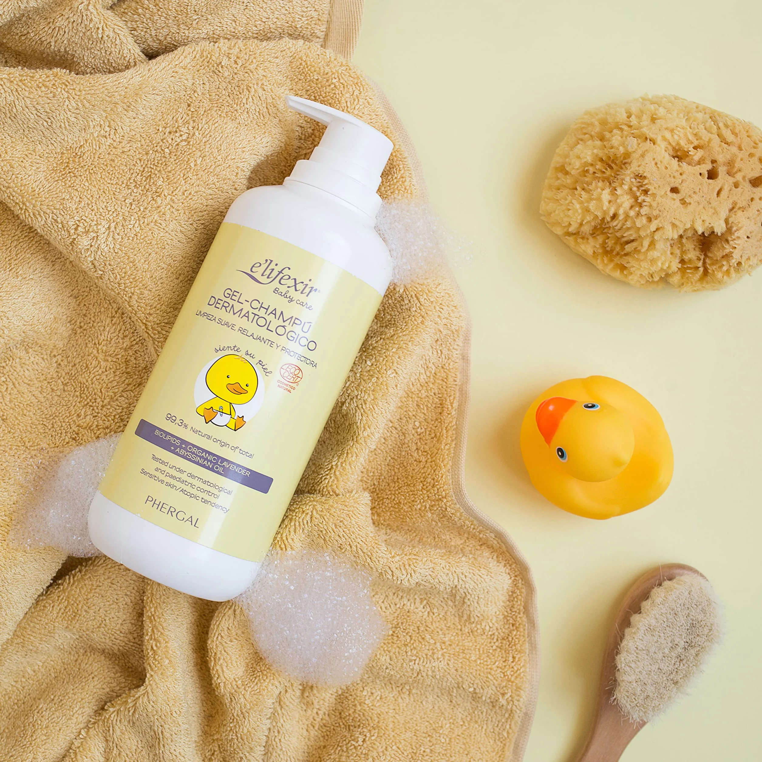 Elifexir Baby Care | Shampoo Gel Dermatologico Ipoallergenico per Neonati | 99,5% Ingredienti di Origine Naturale | 500 ml
