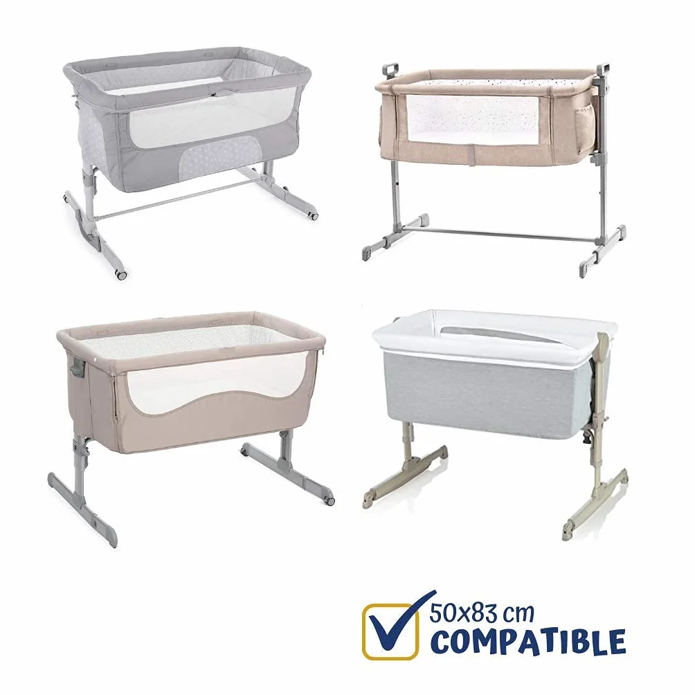 FlyIdeas Set 2 Lenzuola con Angoli per Culla Next to Me 50x83 cm – 100% Cotone Morbide e Traspiranti – Adatte a Culle Co-Sleeping
