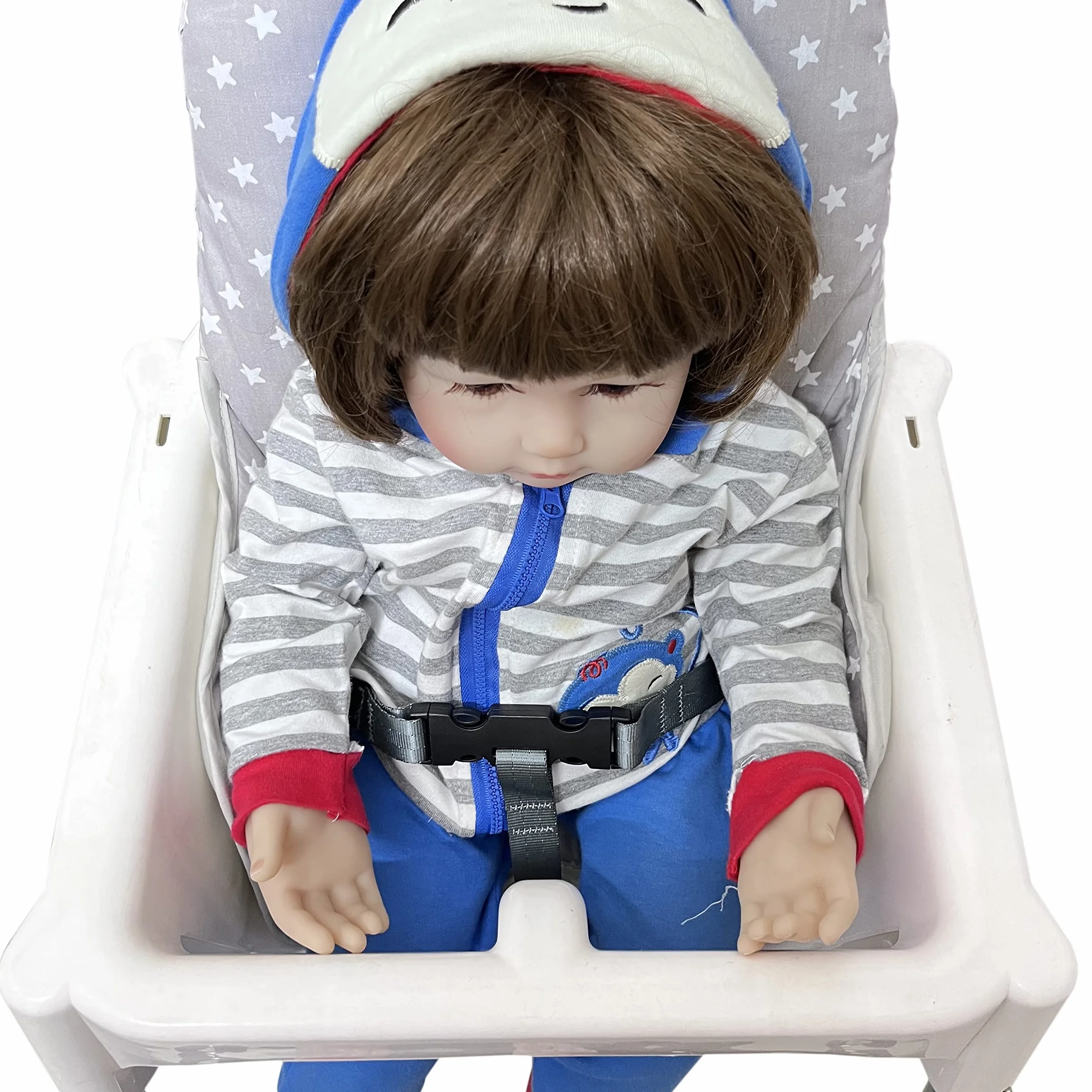 ZARPMA Coprisedili Compatibili con Seggiolone IKEA Antilop, Superficie e Imbottitura in Cotone Pieghevole, per Seggiolone per Bambini (Grigio Stella)
