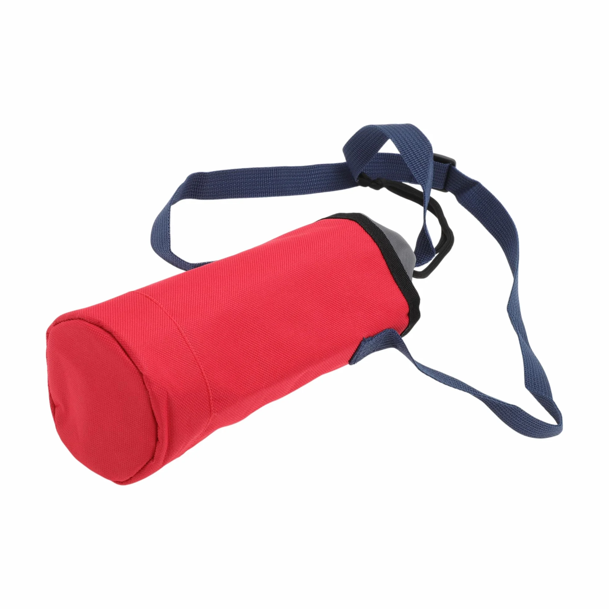 Borsa Isolante per Bottiglia d'Acqua in Tessuto Oxford Cotone Perlato Pellicola in Alluminio Portatile Antiurto con Tracolla Regolabile per Sport All'Aperto, 25x9cm, Rosso
