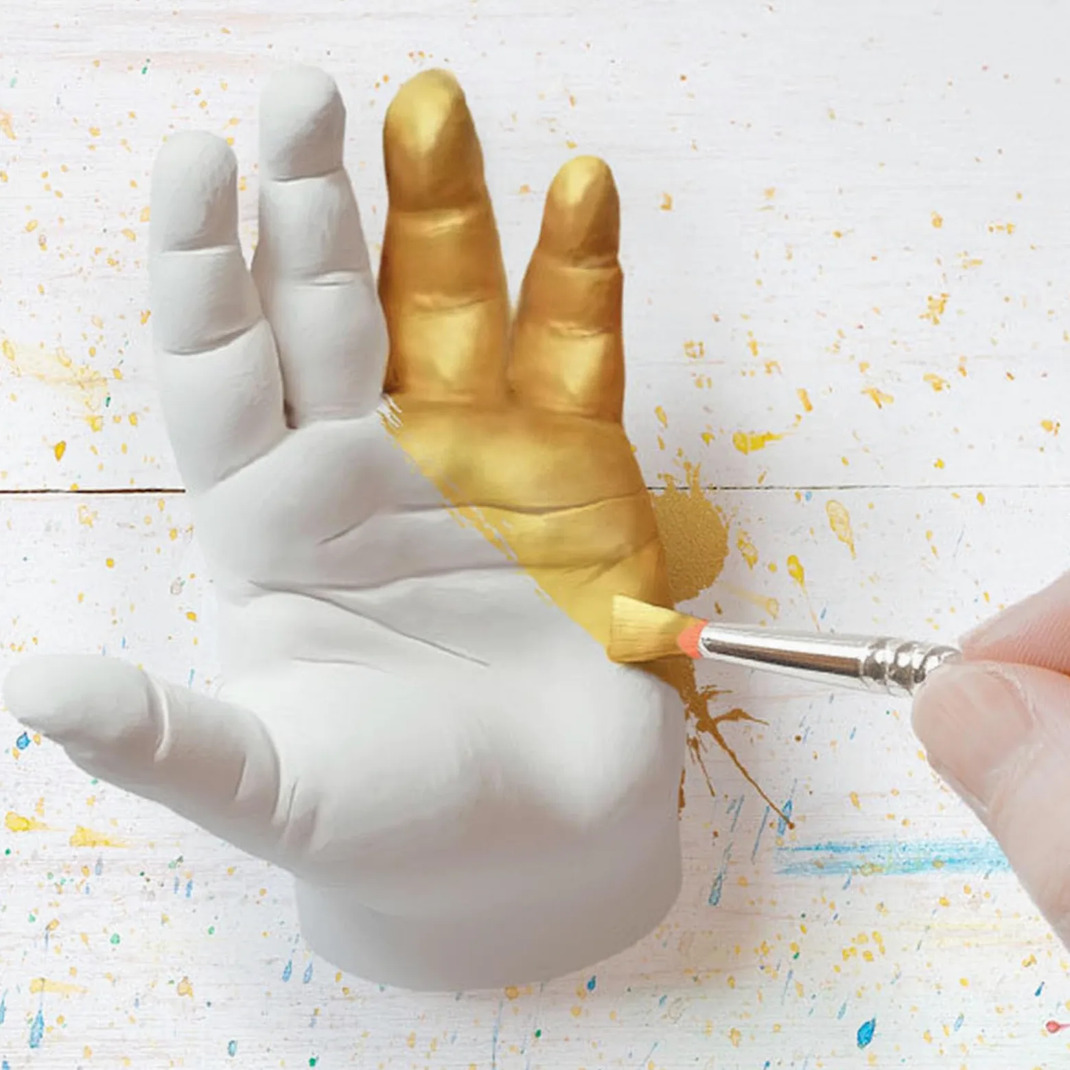 Kit Per Calco 3D Del Bebè Kit Per Impronte Del Piede Del Bambino | Footprint Molding Set for Christmas First Birthday Commemoration