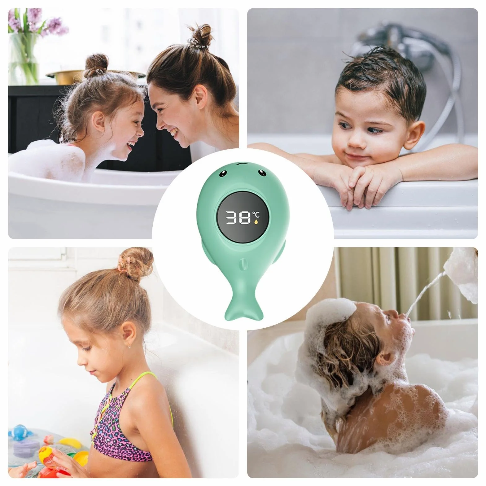 Termometro Vasca Bagno | Termometro Digitale Da Bagno Neonato | Termometro Bagnetto Bambini | Termometro Per Temperatura Acqua Bagnetto Neonato, Design Delle Balene