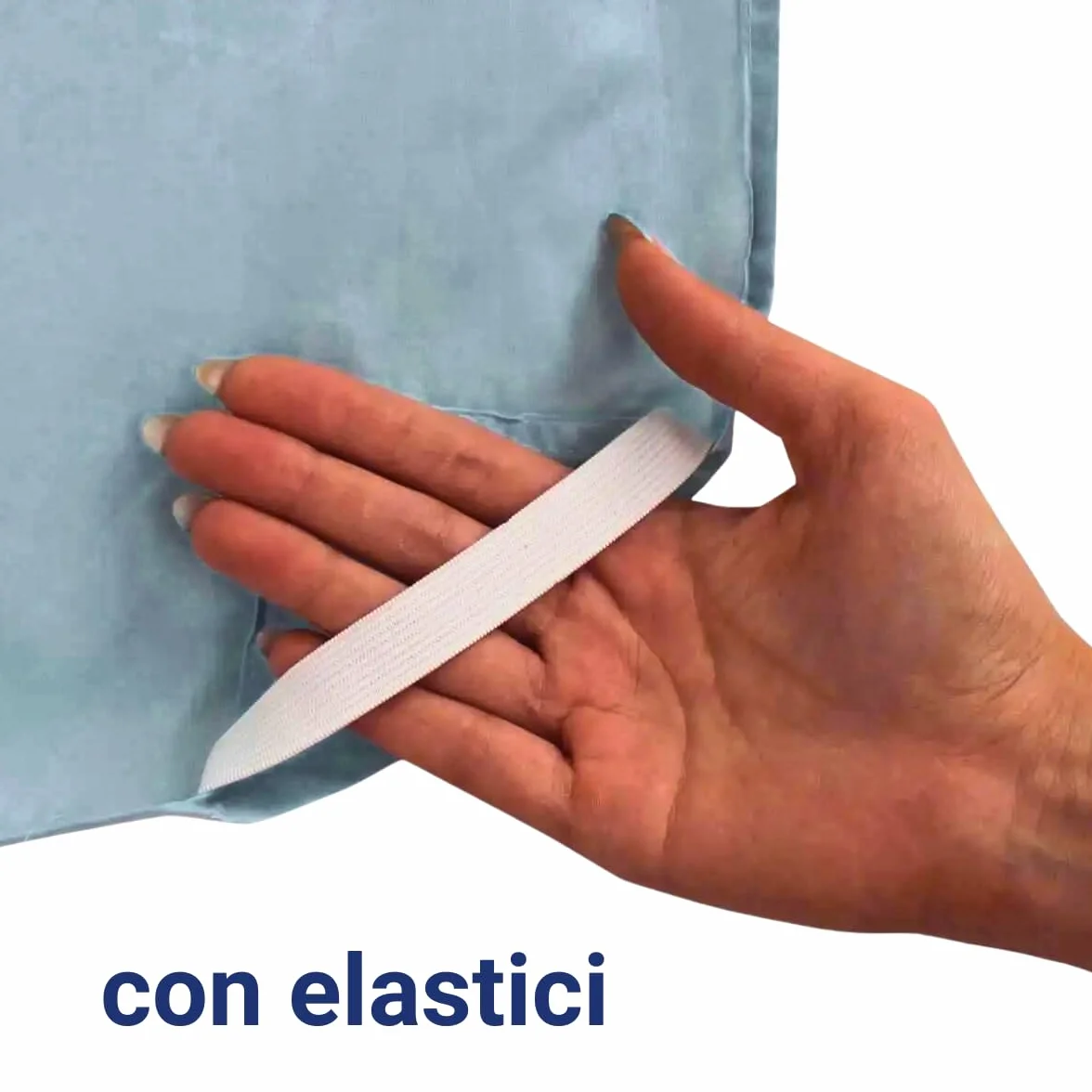 Lenzuolo con Angoli Elastici per Brandina da Asilo in Puro Cotone 100%, 60x135 (Cuori blu)