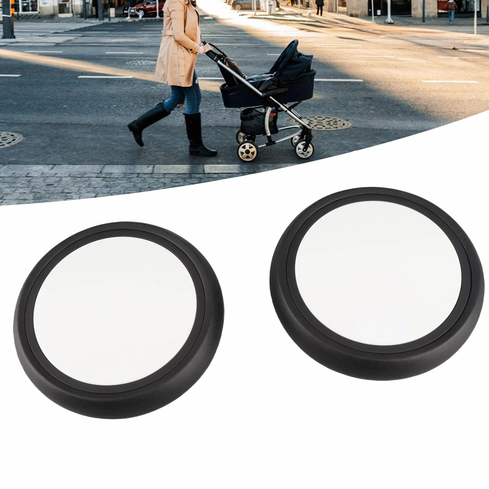 Generic Set di Ruote per Passeggino Ruote Anteriori e Posteriori Resistenti All'usura con Strumento di Installazione Semplice per Passeggini Yoya/Vovo, Ideali per i Genitori in Movimento (Una coppia