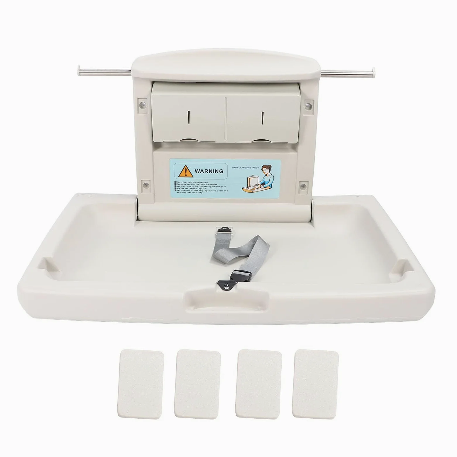 Fasciatoio per Bambini, Fasciatoio Portatile con Cinghia di Sicurezza, Ganci per Scatole per Fazzoletti, per Fasciatoio da Viaggio per Bambini, Fasciatoio Pieghevole per
