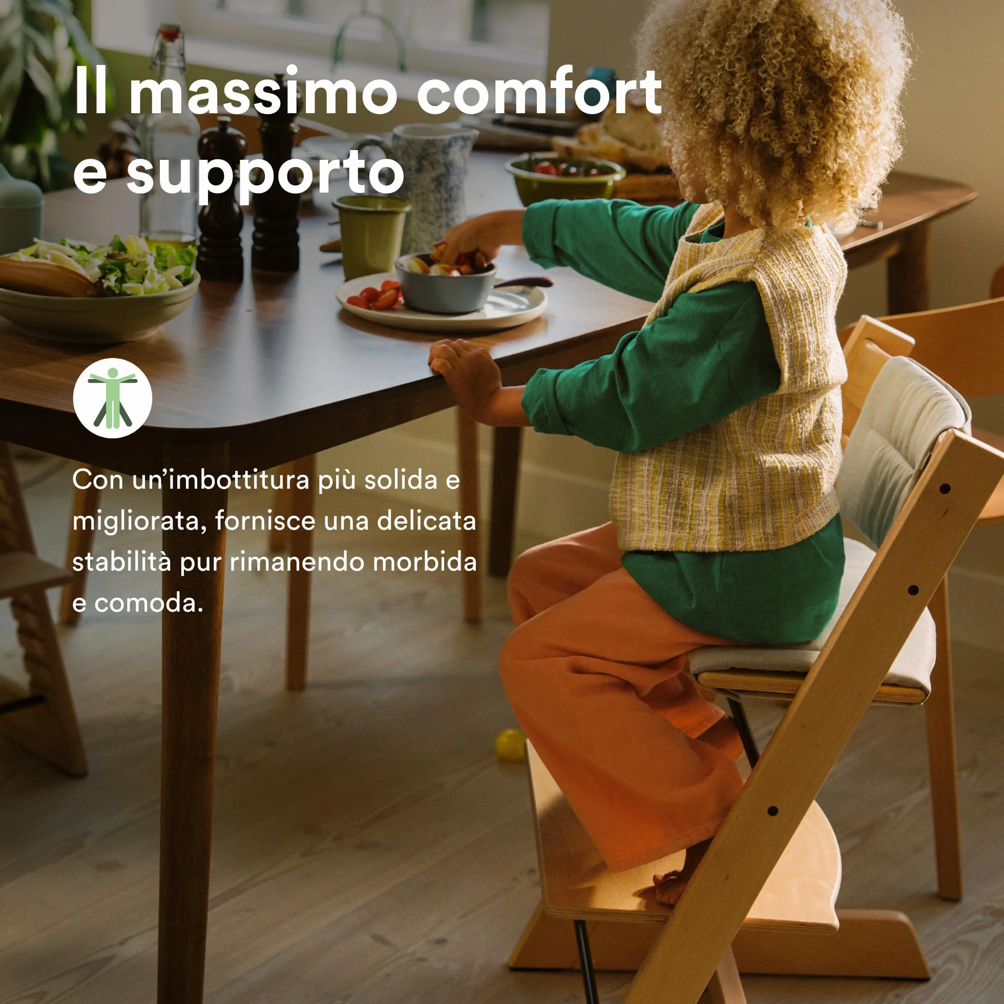 Cuscino Stokke Tripp Trapp, antracite - compatibile con tutte le sedie e i baby set Tripp Trapp - resistente a liquidi, macchie e sporco