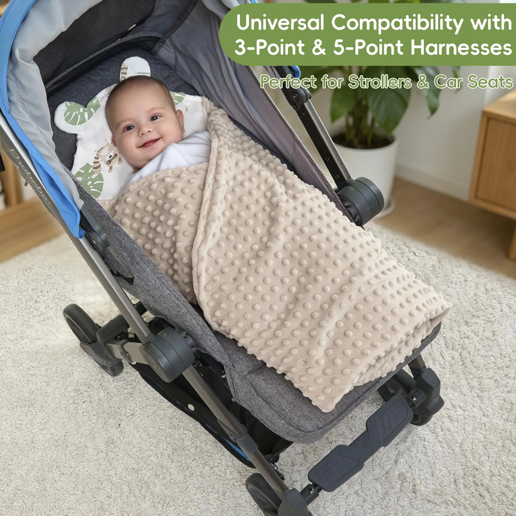 LAT Coperta per Passeggino 90x90cm, Coperta Neonati per Seggiolino Copertina Sacco Ovetto per Tutto l'anno, Cotone Copertina Universale per Passeggino Seggiolino Auto Carrozzina (Procione)
