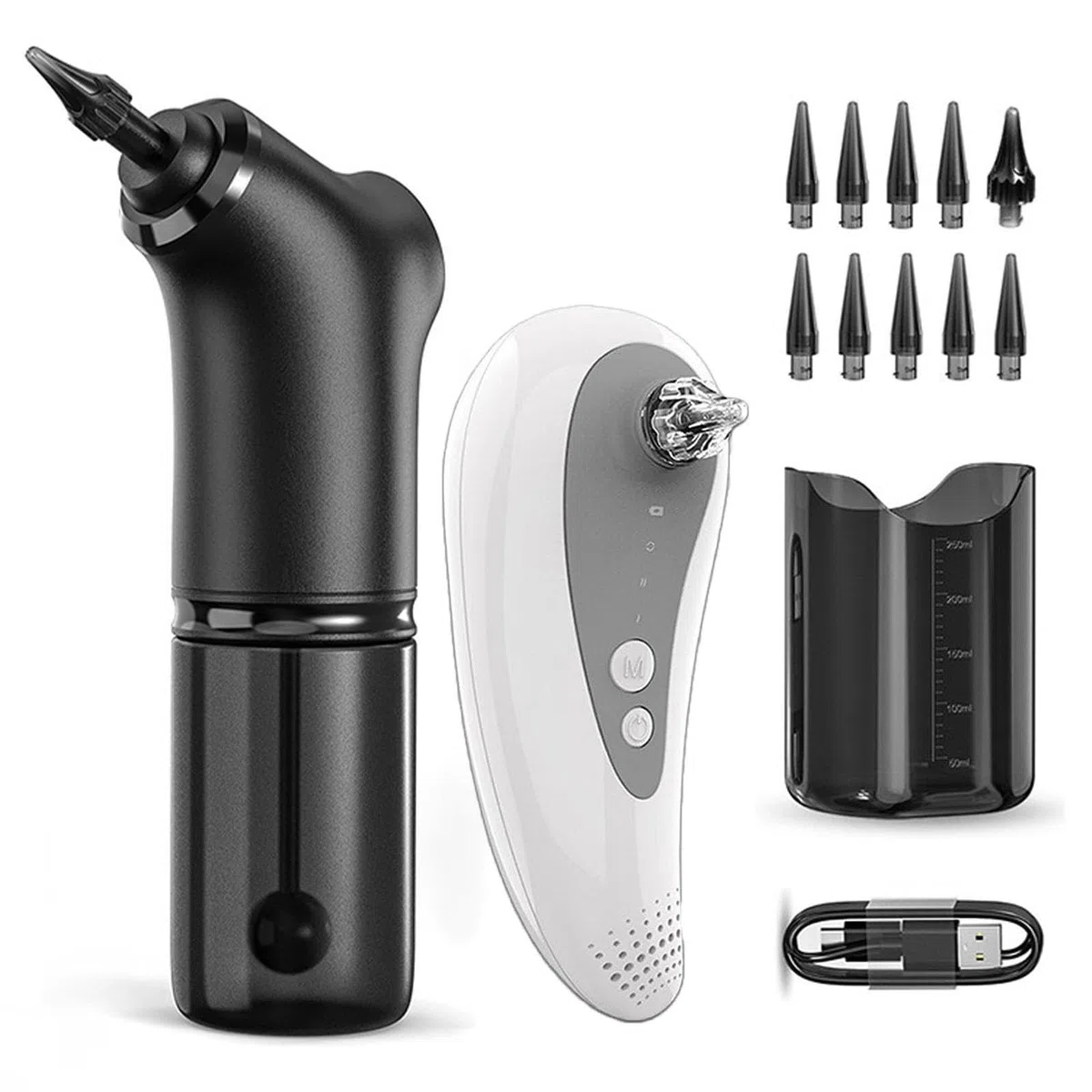 Kit di rimozione della cera per orecchie elettrica, Kit lavaorecchio pulizia, 4 modalità di pressione/ 2 modalità di brezza calda USB Charge Ear Wax Suction Remover Household per la rimozione di