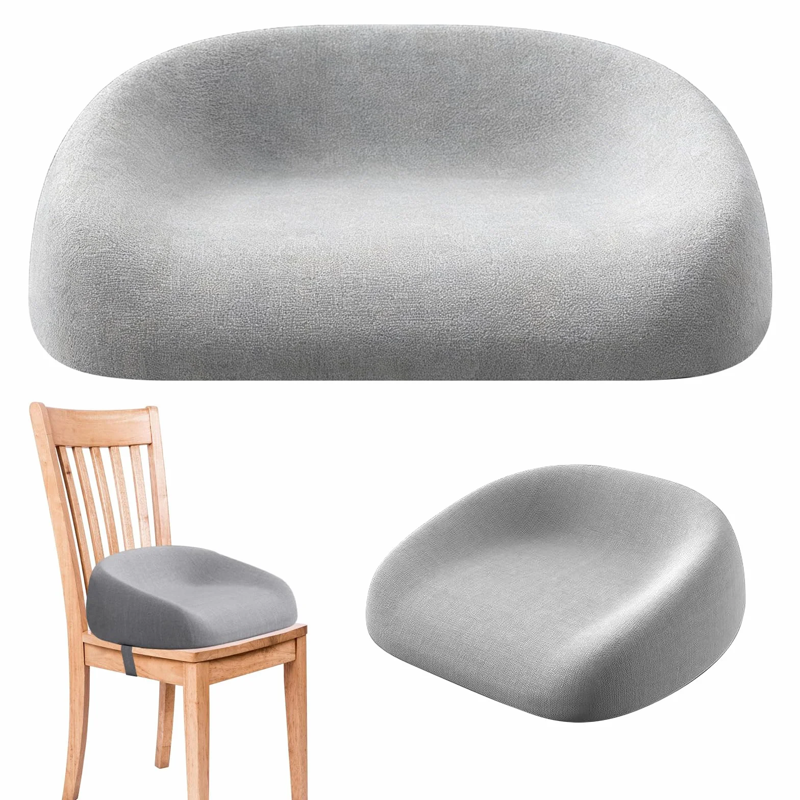 Altezza del sedile Sedia Bambino: Aumentare l'altezza e lo spessore dei bambini Cuscino per seduta rialzata sedia, design ad anelli con angoli arrotondati, antiscivolo altezza della sedia per
