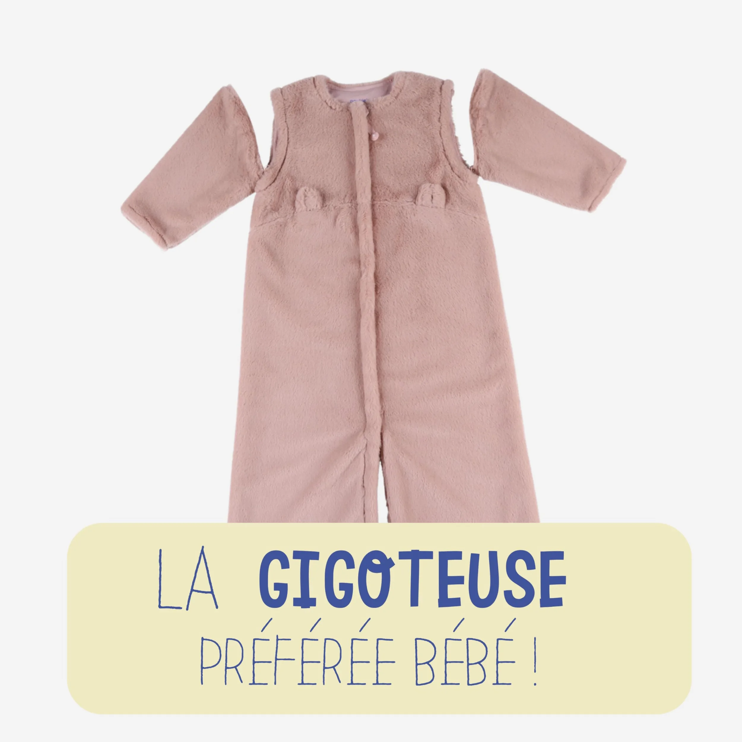 Noukie's - Sacco nanna invernale 6-24 mesi (100 cm) - Sacco nanna TOG da 2 a 3,5 - Groloudoux rosa chiaro
