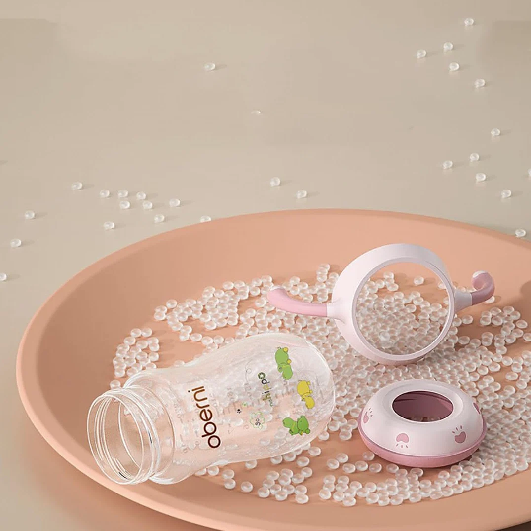 Oberni Biberon 330 ml, cannuccia ponderata, bottiglia per latte per bambini con tettarella variabile (misura +), a partire da 12 mesi, colore: rosa/2 pezzi