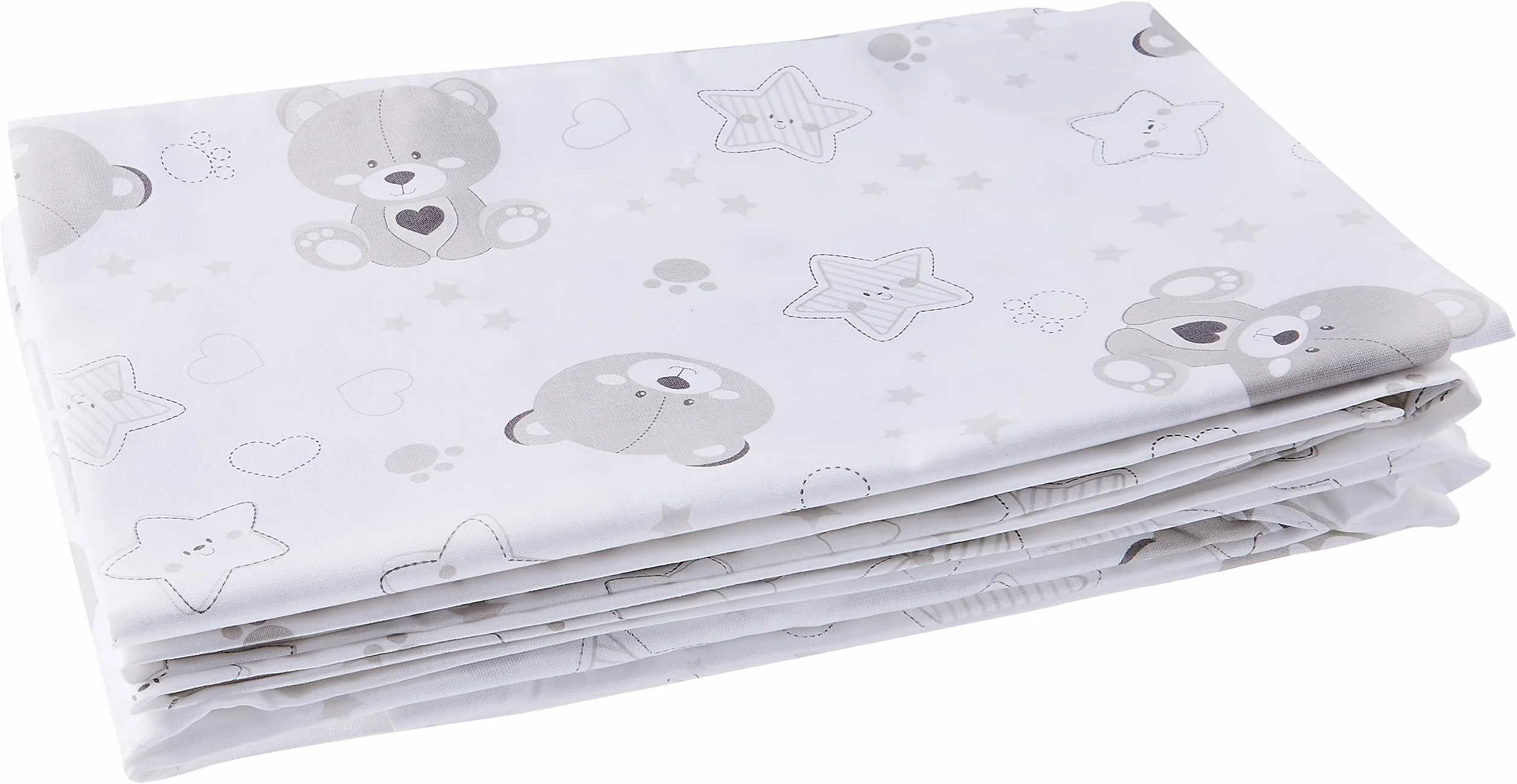 Italbaby 020.1000-002 Set Da 3 Lenzuoline Per Lettino In Puro Cotone E Made In Italy, color Grigio, 3 Unità