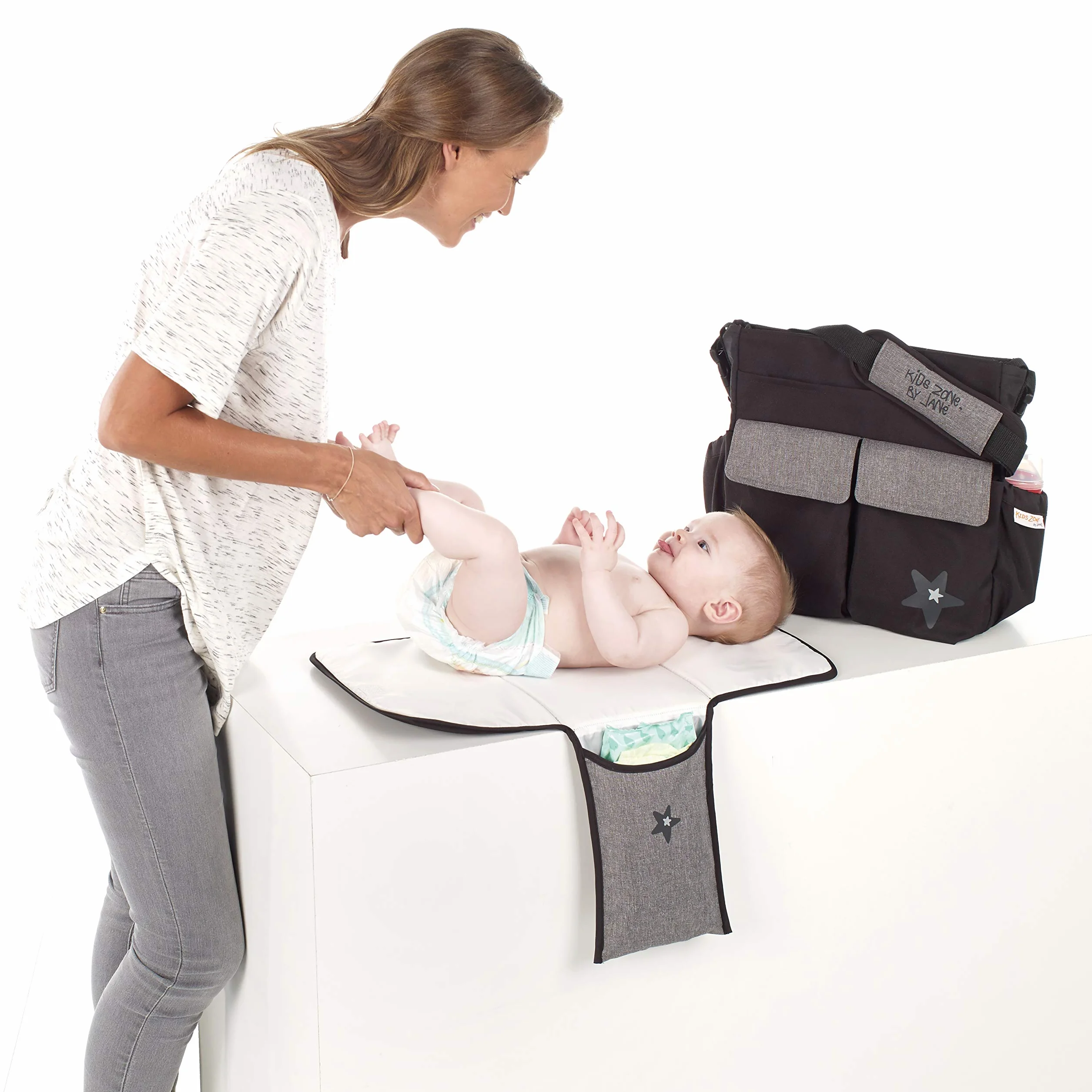 Jané Mama Bag Borsa con Fasciatoio e Porta Documenti, Scompartimenti Interni, Tasche, Grande Capacità