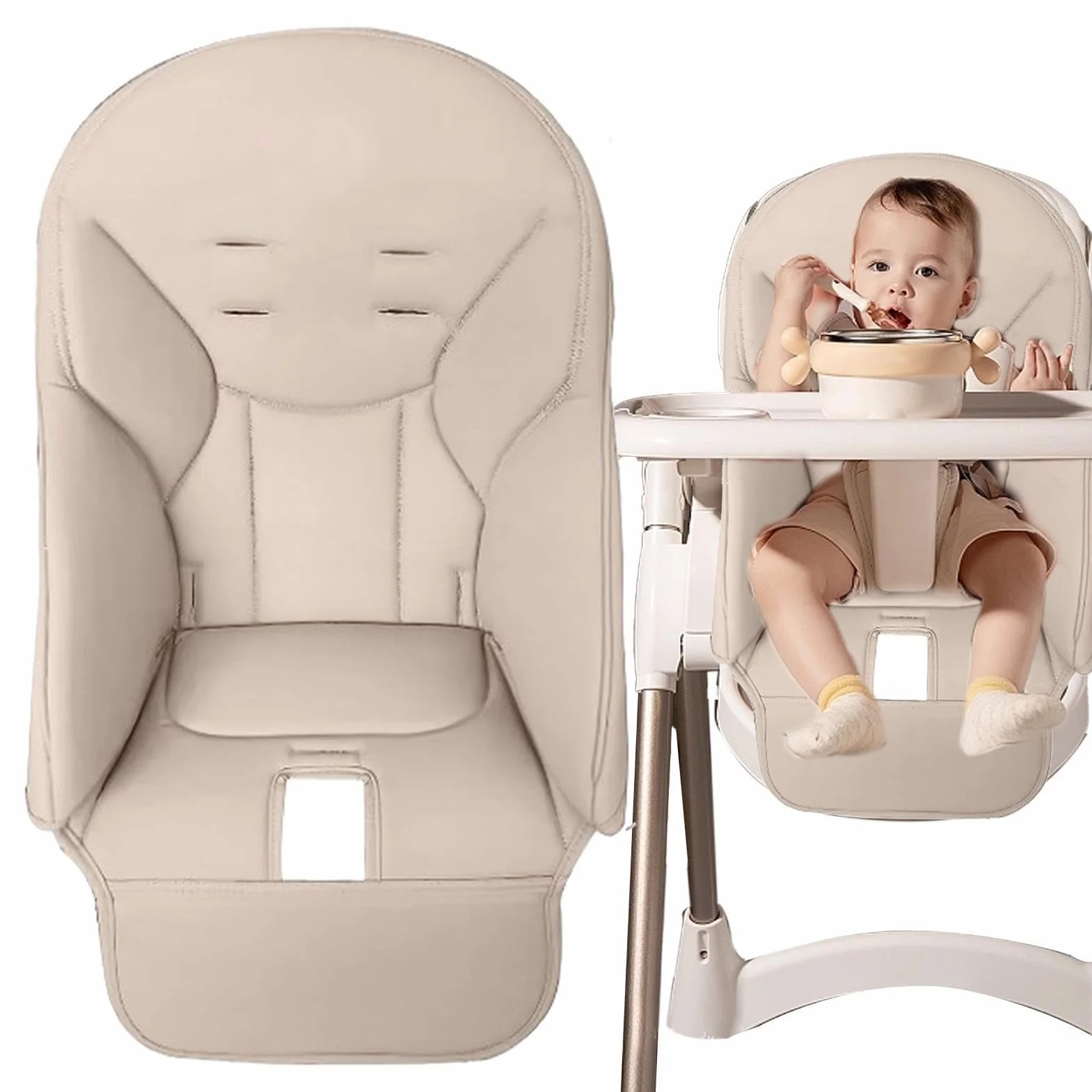 Youany Cuscino per seggiolone, riduttore per seggiolone, sedia da pranzo, in pelle PU, rivestimento universale per Peg Perego, Kosmic Jané, Baoneo, Siesta Zero3