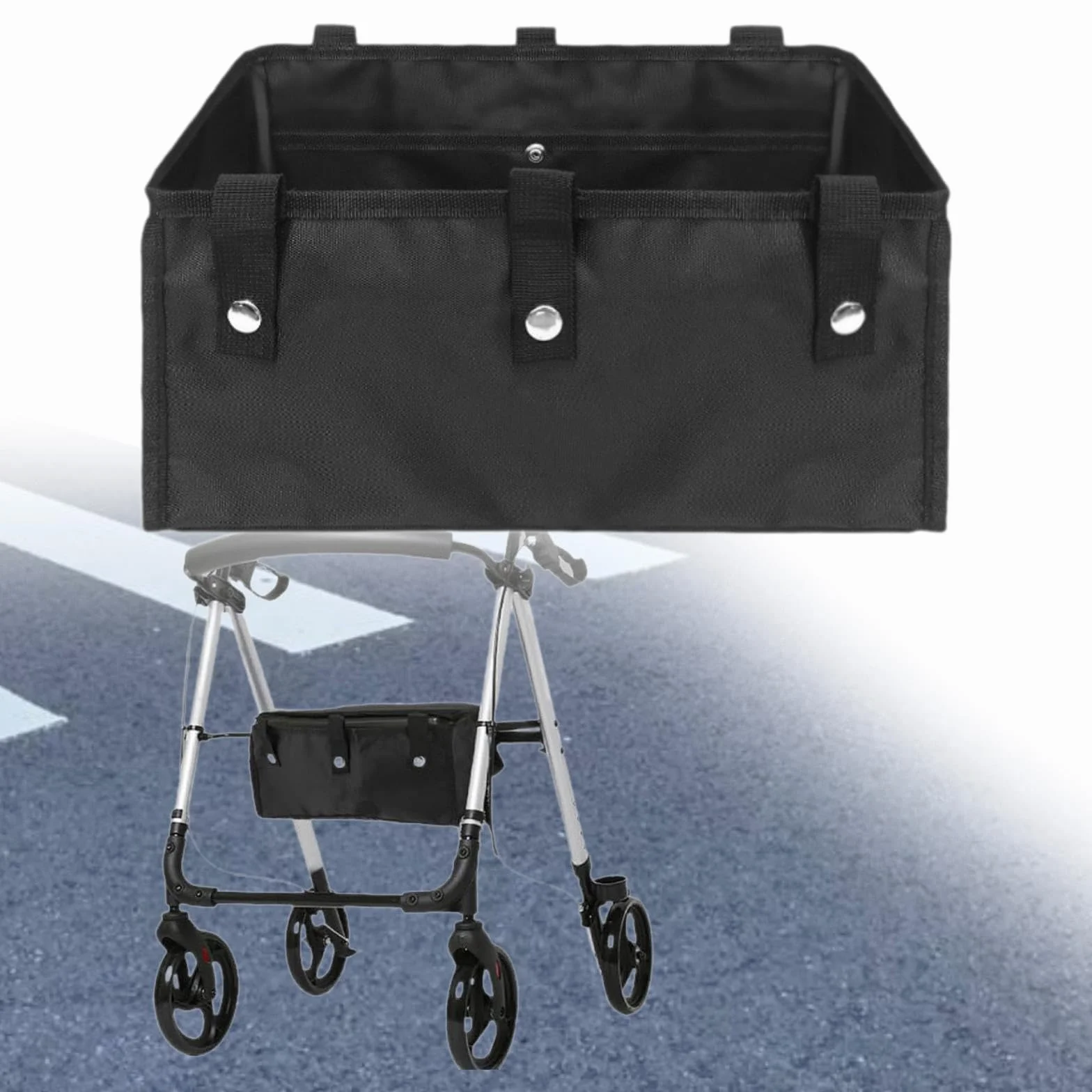 perfk Borsa per deambulatore sotto il sedile, cestino per deambulatore, organizer per deambulatore, cestino di ricambio sotto il sedile per e i