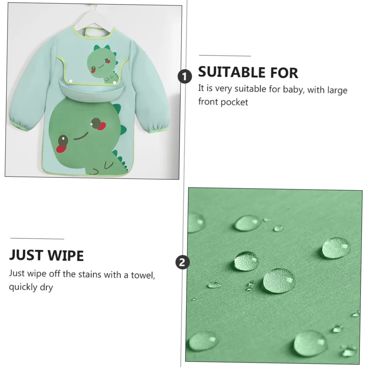 Abaodam 3pezzi Bavaglino Per Smock Con Maniche Lunghe Per e Attività Ricreative Design