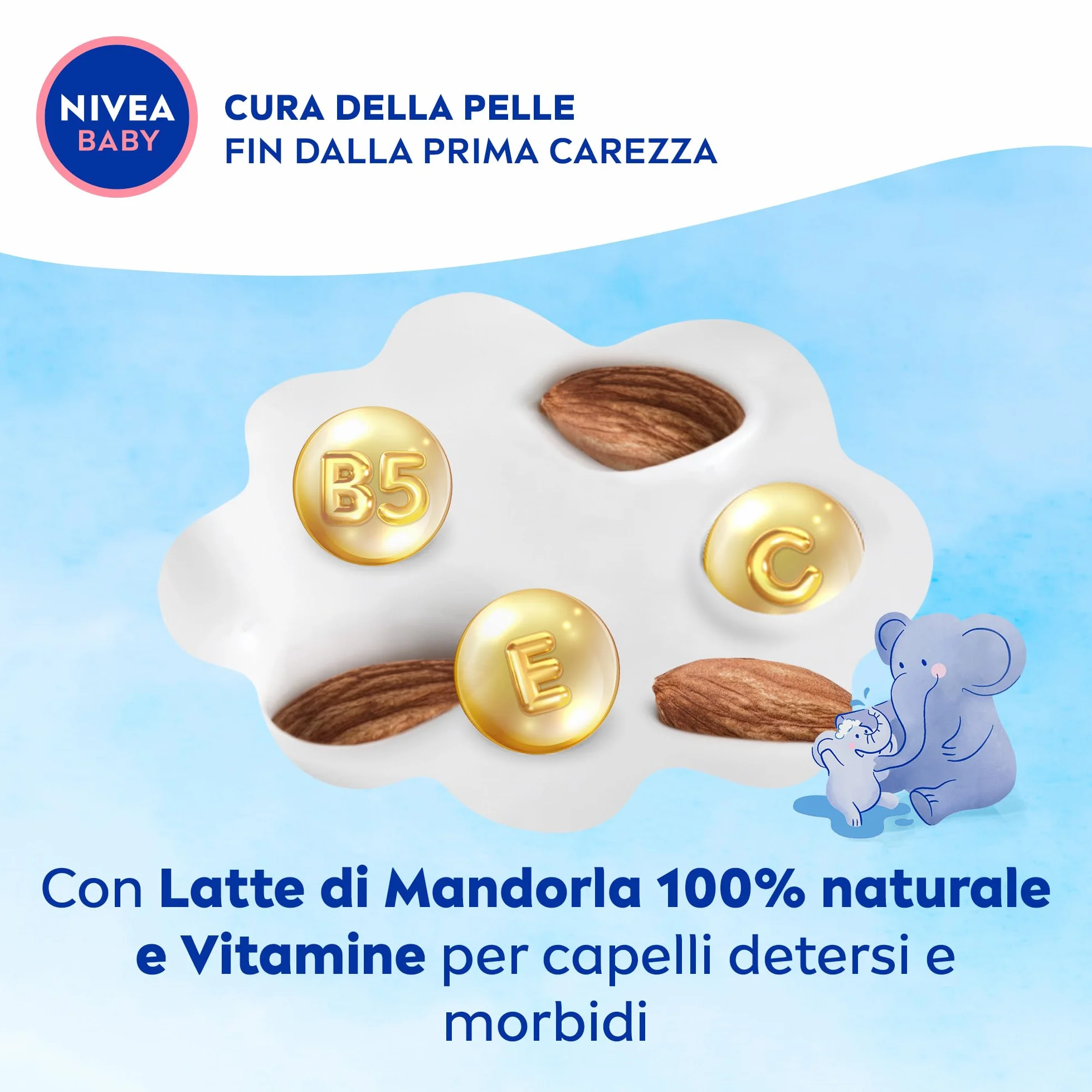 NIVEA BABY Shampoo Delicato & Neutro 200ml, Shampoo bambini per una detersione delicata, Formula per neonati con protezione no lacrime e senza solfati per capelli morbidi e senza nodi