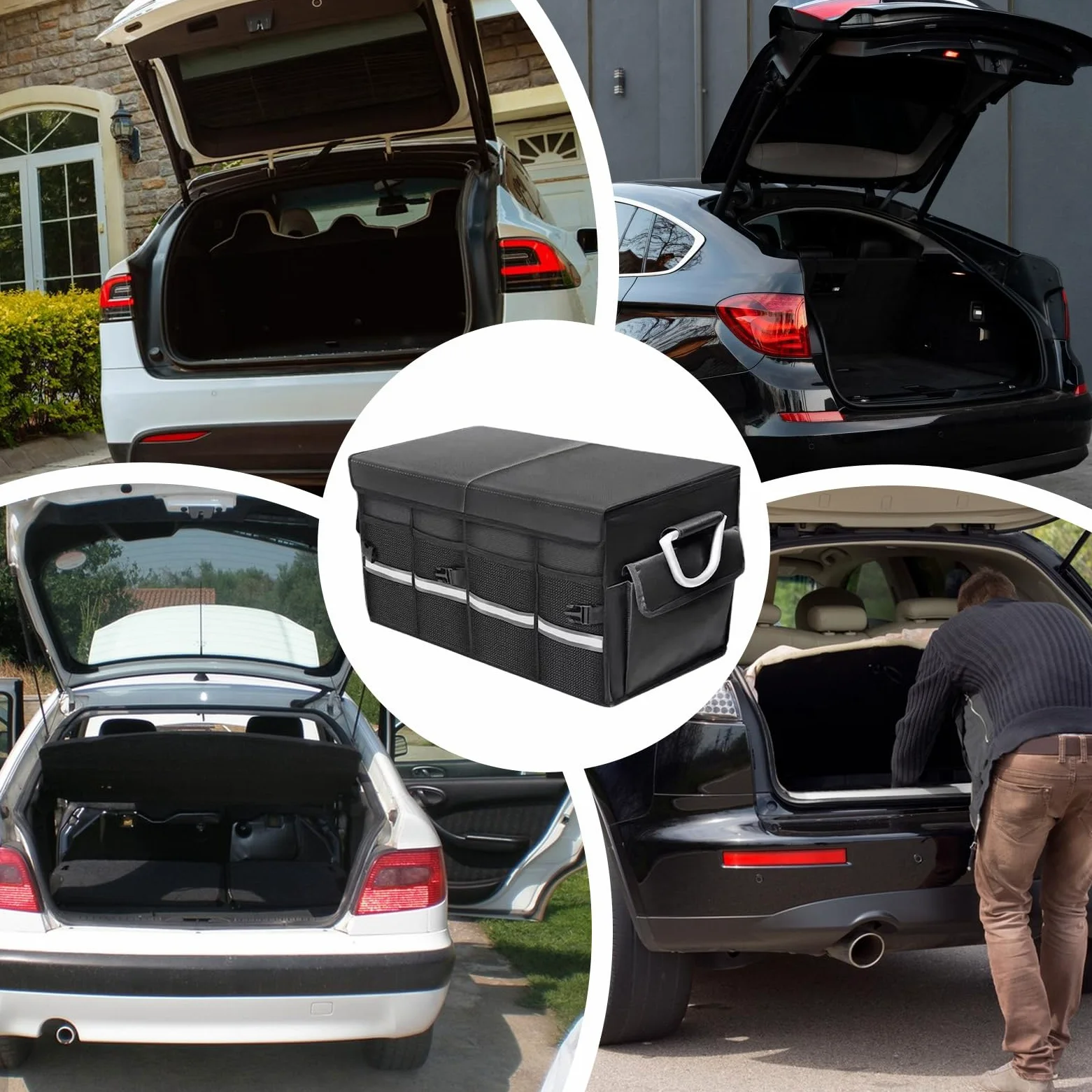 Organizzatore di stoccaggio dei veicoli - Scatola di utilità del bagagliaio dell'auto, contenitore del vano pieghevole | Carrier degli elementi essenziali da viaggio, cestino dell'organizzatore