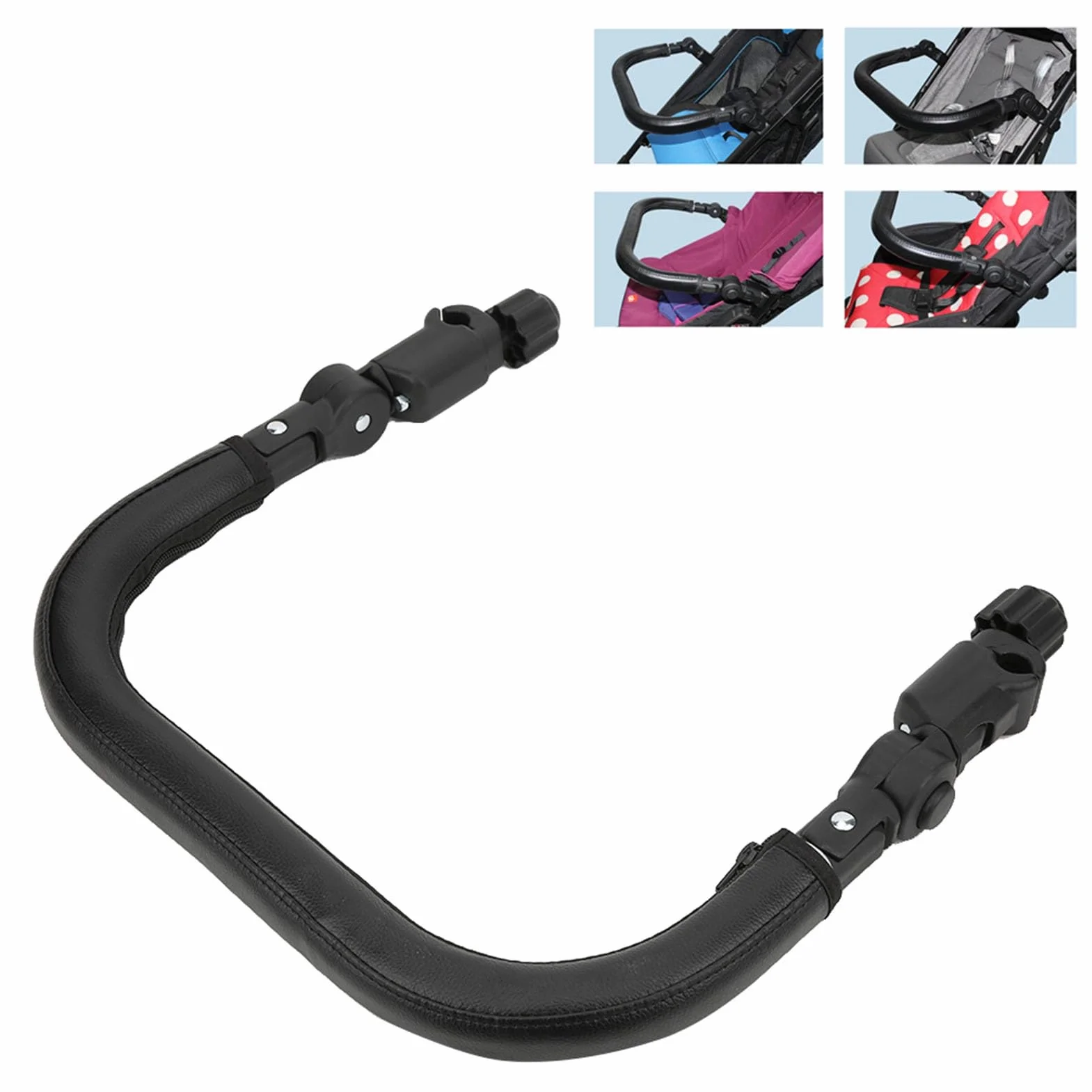 Yctze Barra per Pancia per Passeggino, Bracciolo Universale Regolabile per Passeggino con Rivestimento in Pelle PU, Maniglia per Maniglione Comfort di Sicurezza per Neonati, Ideale per Passeggini,