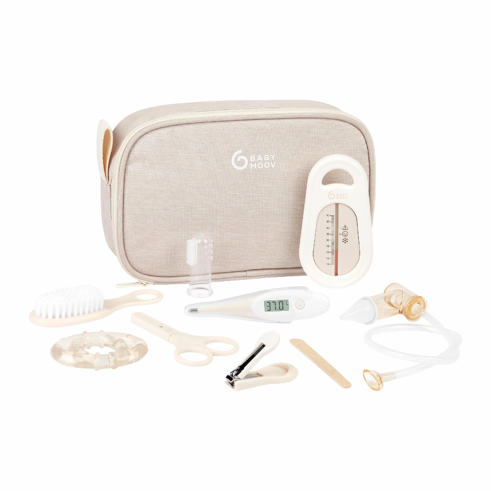 Babymoov Set per l'Igiene e Cura del Bambino, 9 Accessori Indispensabili, Color Sabbia