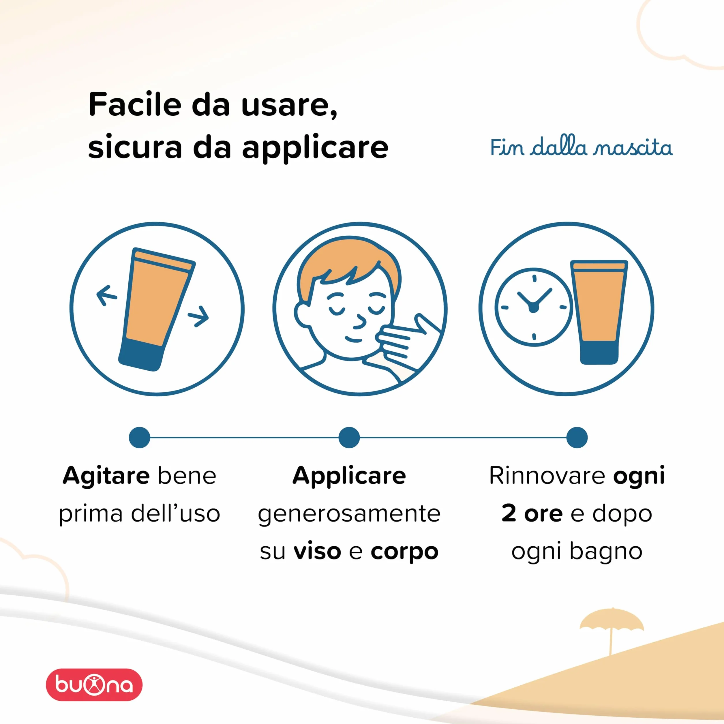 Buona d-topic Solare Crema Solare 50 Bambini 100 ml Protezione Solare Neonato per Pelle Sensibile e Delicata, Filtri 100% Minerali, Resistente All’Acqua, Senza Filtri Chimici, Effetto Invisibile