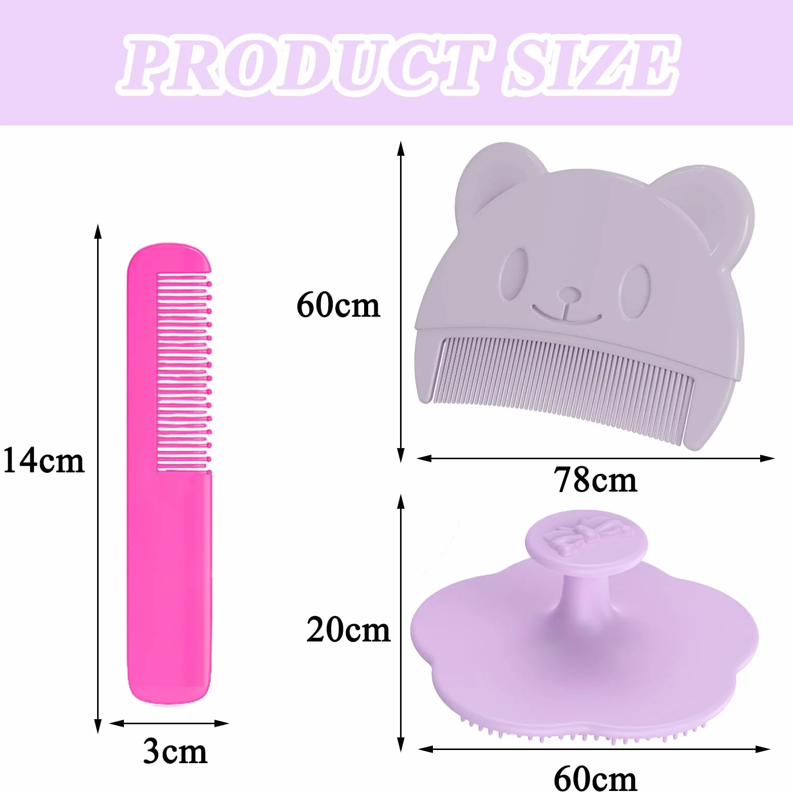 3 Pezzi Pettine Neonato Pettine Crosta Lattea Spazzola e Pettine Neonato Pazzola per Bambini In Silicone Strumenti da Bagno Strumenti per Pettinare i Capelli per Neonati e Bambini Piccoli Vola Rosa