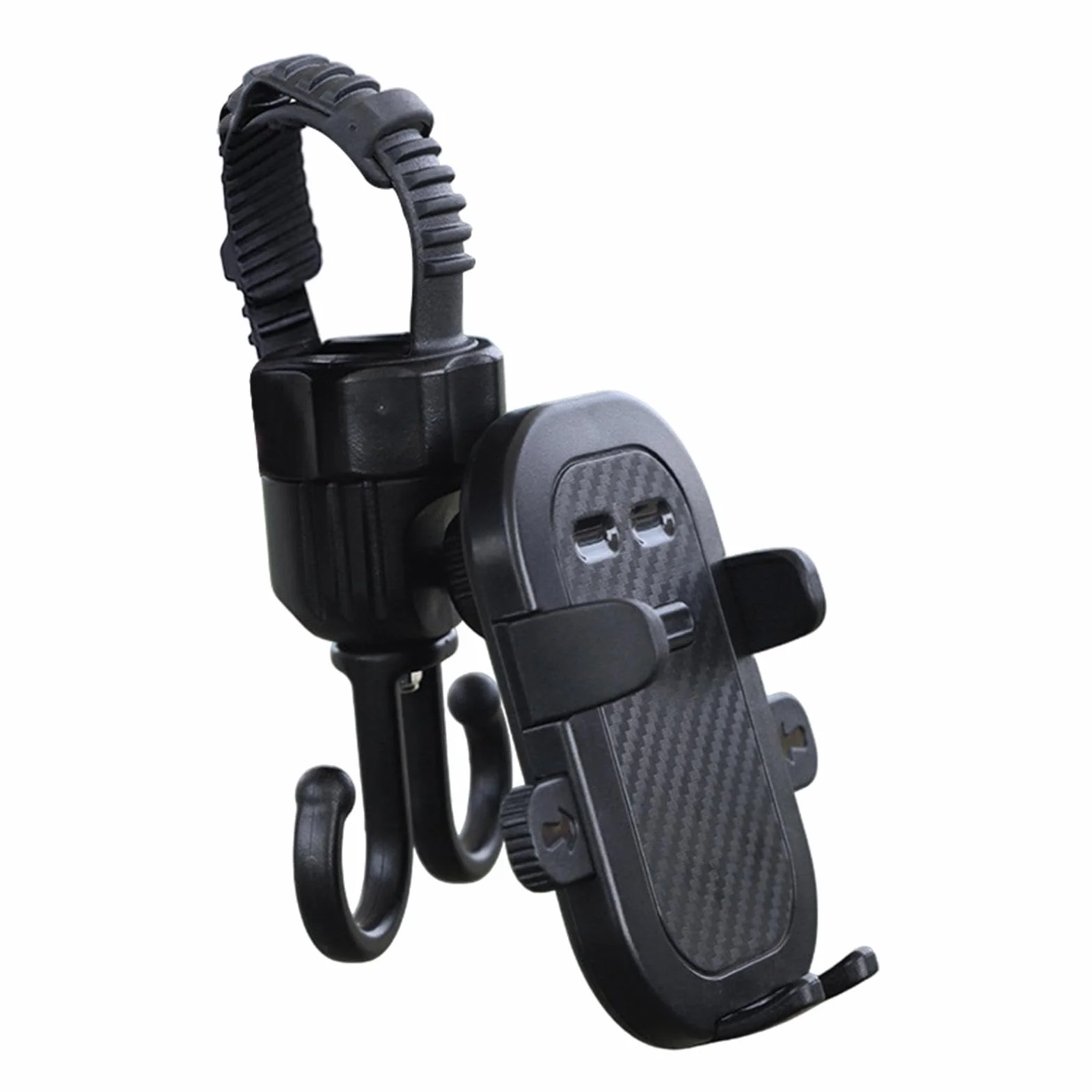 Montaggio del telefono passeggino, supporto per telefono per passeggino - Ganci per passeggini multifunzionali per borse - Porta del supporto per cellulare per biciclette, gancio per la drogheria del