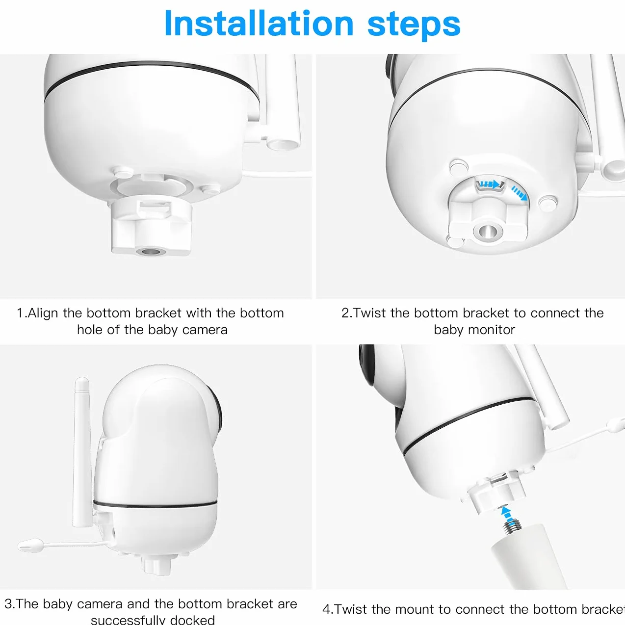 Supporto per baby monitor Hello Baby Video, supporto flessibile per baby monitor Baby Monitor Supporto per videocamera per lettino, compatibile con HelloBaby Monitor