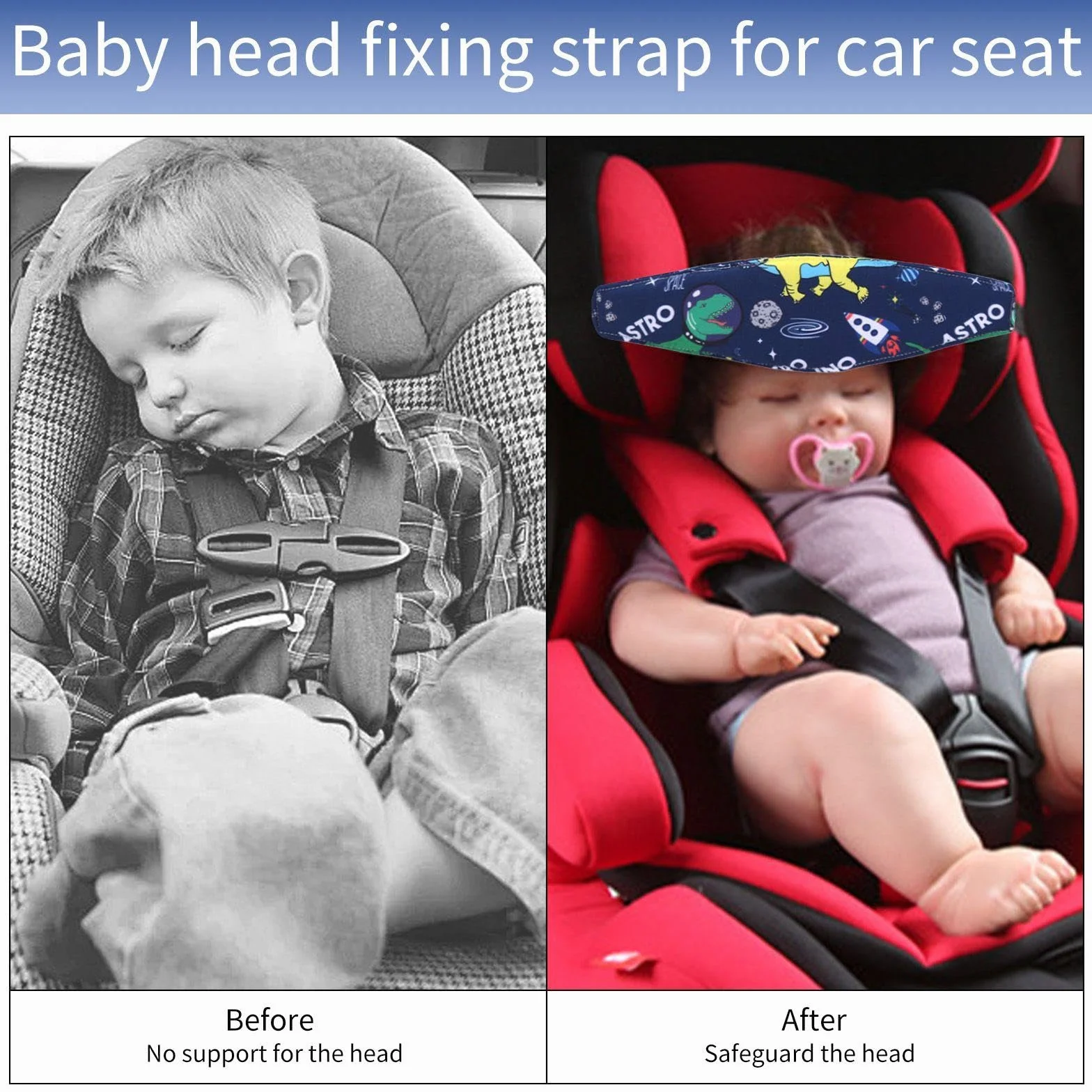 Cintura Di Fissaggio Per La Testa Del Bambino Da 3 Pezzi, Poggiatesta Per Seggiolino Auto, Cintura Ausiliaria Per Maschera Per Gli Occhi Per Dormire, Prodotti Per Bambini.