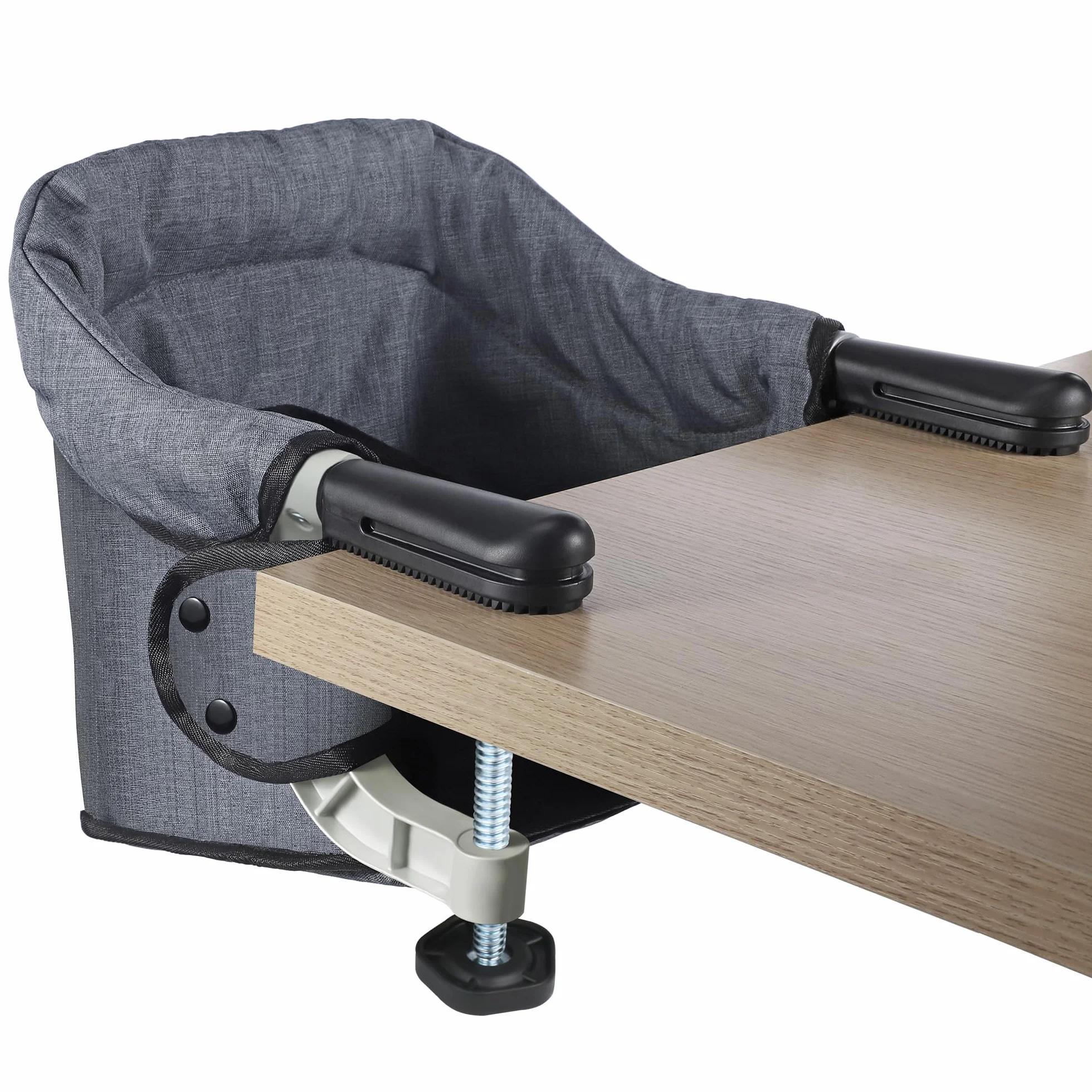 Toogel Seggiolini da Tavolo, Seggiolone Pieghevole Portatile con Imbracatura di Sicurezza, Baby Seggiolino da Tavolo con Borsa da Trasporto per Casa e Viaggi (Grigio)