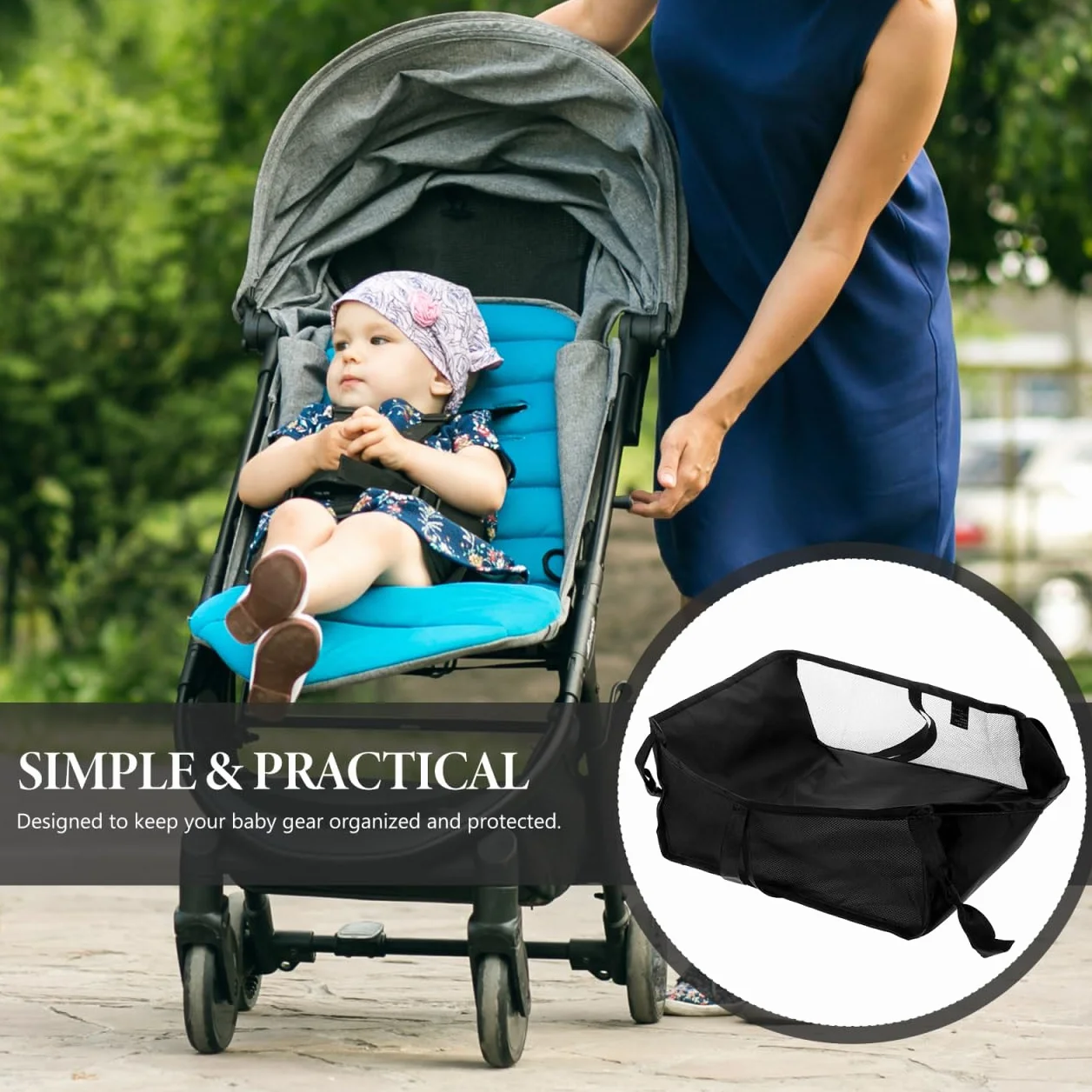 Cestino Inferiore Per Passeggino, Cestino Inferiore Per Carrozzina, Per Passeggino In Tessuto Oxford Per Lo Shopping