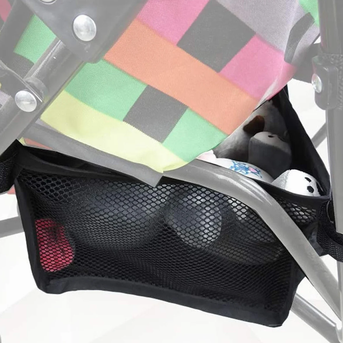 Cesto per Carrozzina, Borsa portaoggetti per Carrozzina, Borsa portaoggetti per Passeggino (30x30x10cm Nero)
