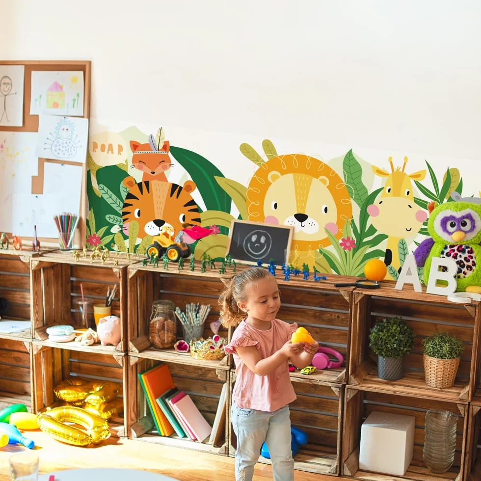 kina - SM0022 Adesivi Murali Fasce per Camerette Bambini - Grafica Friends Greche Protezione e Decorazione Pareti Rivestimento Mobili Tavoli e Armadi 40x130 cm