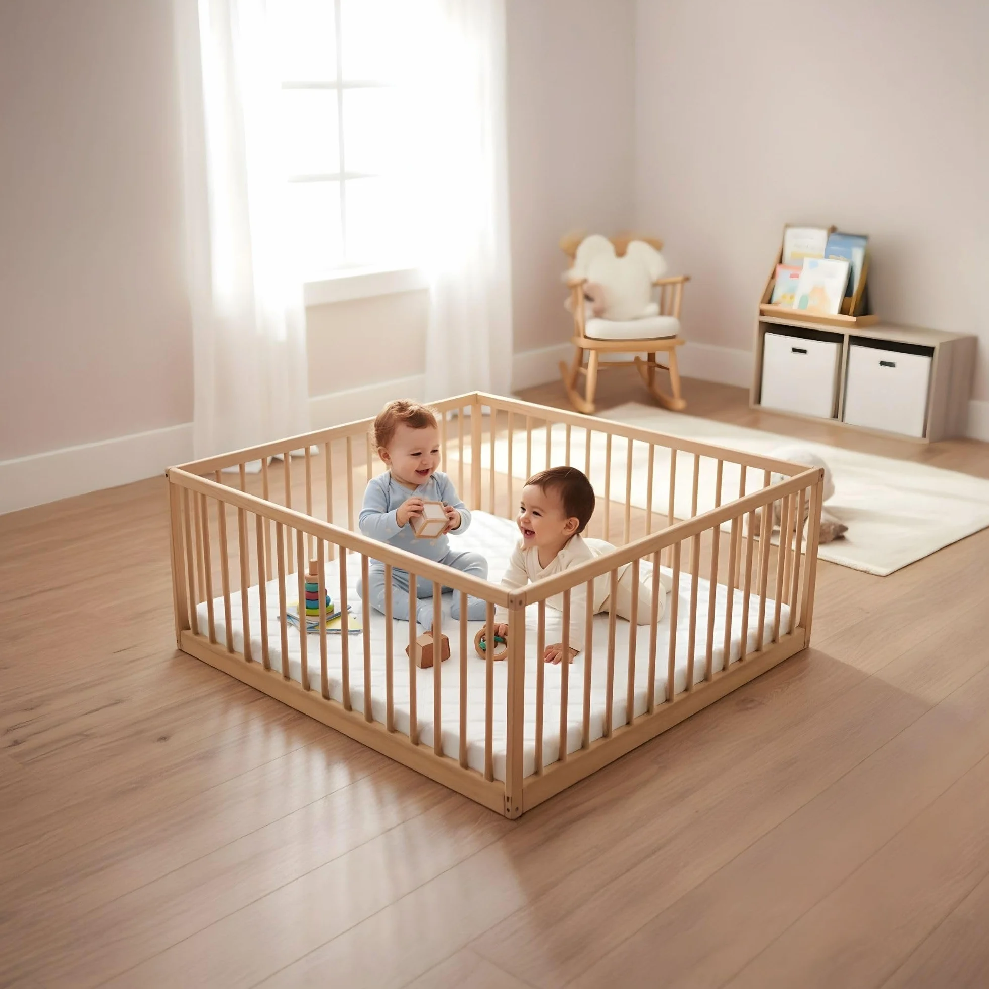 Materasso per box neonato quadrato 100x100 cm - recinto per bambini materasso box materassino in schiuma per bambini materassino da gioco Oeko-Tex 100 x 100