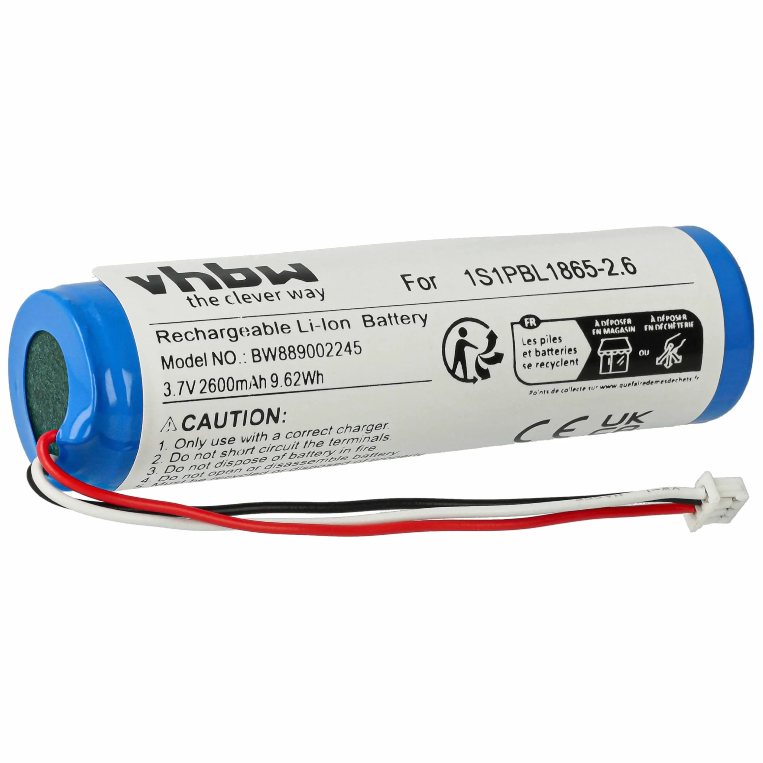 vhbw batteria sostituisce Philips 1S1PBL1865-2.6 per babyphone (2600mAh, 3,7V, Li-Ion)