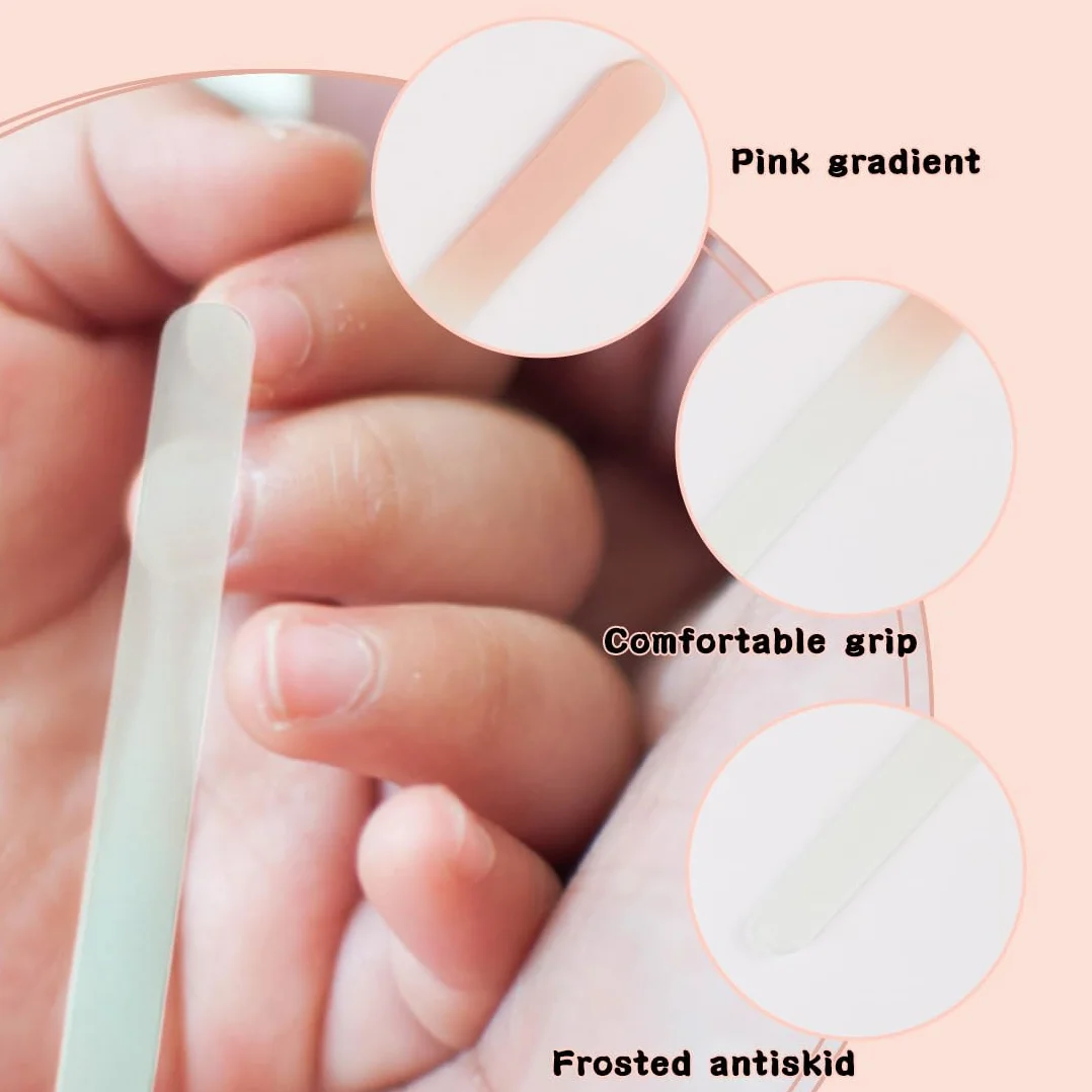 4 Pezzi Lime Per Unghie In Vetro Lista Nascita Bebè, Blu E Rosa, Per Bambini, Dimensioni 9Cm X 1Cm X 0.3C